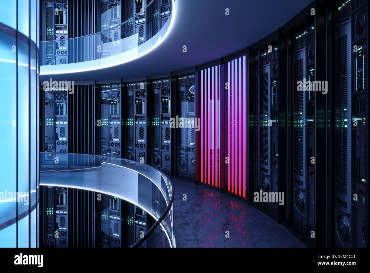 Iinterior of big data center server Stock Photo