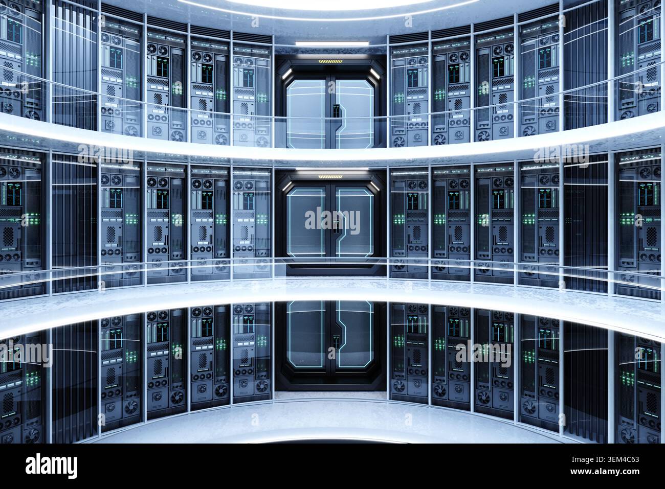 Concept interior big data center server Stock Photo