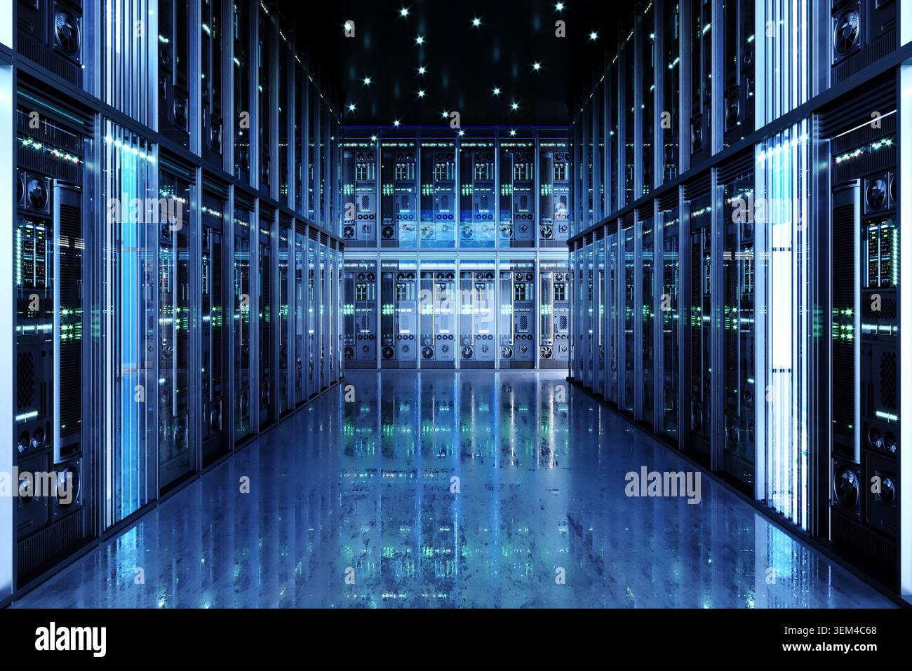 Concept interior big data center server Stock Photo