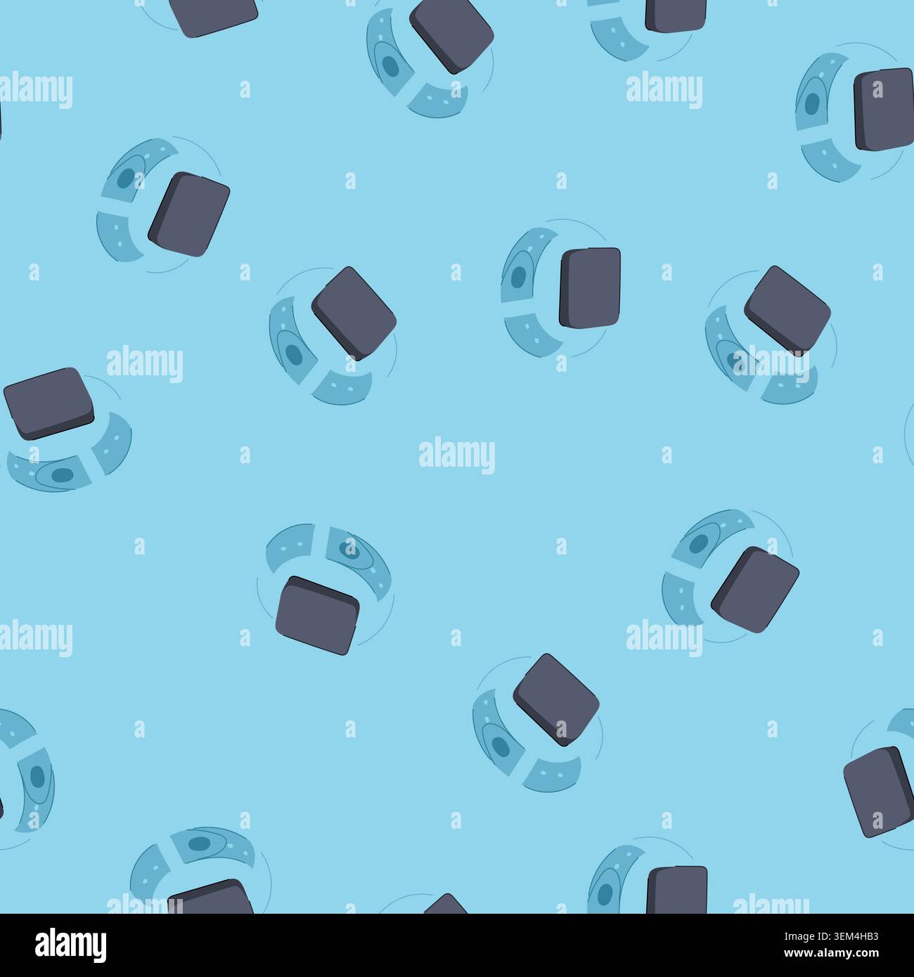 seamless pattern sport smart watch cartoon vector Stock Vector