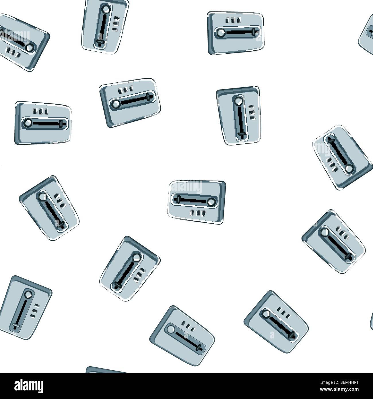 pattern kitchen toaster bread cartoon vector Stock Vector