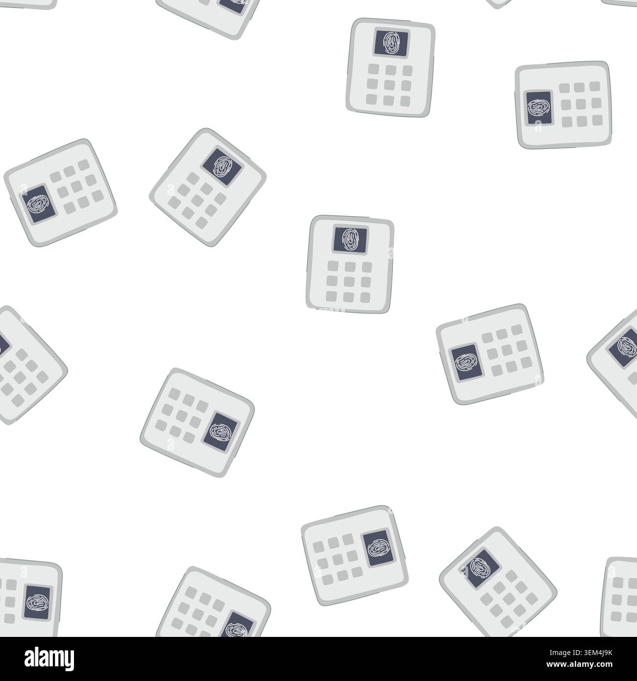 pattern fingerprint biometric security device cartoon vector Stock Vector