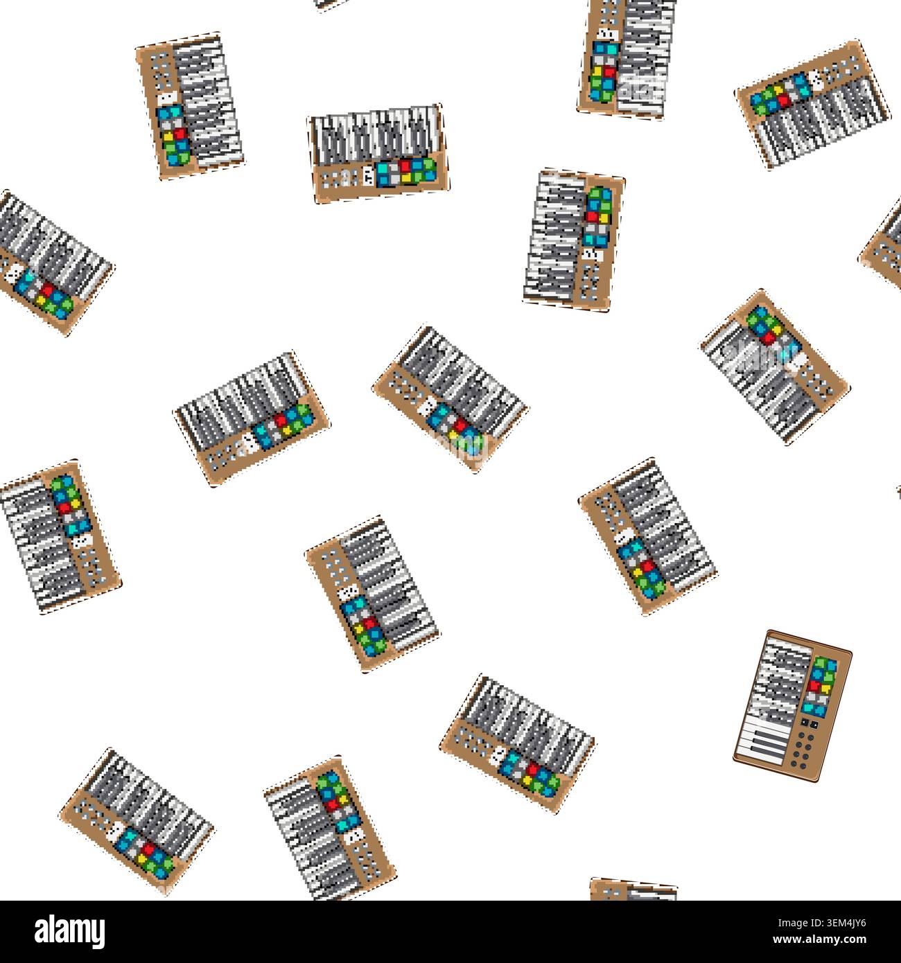 pattern technology synthesizer audio cartoon vector Stock Vector