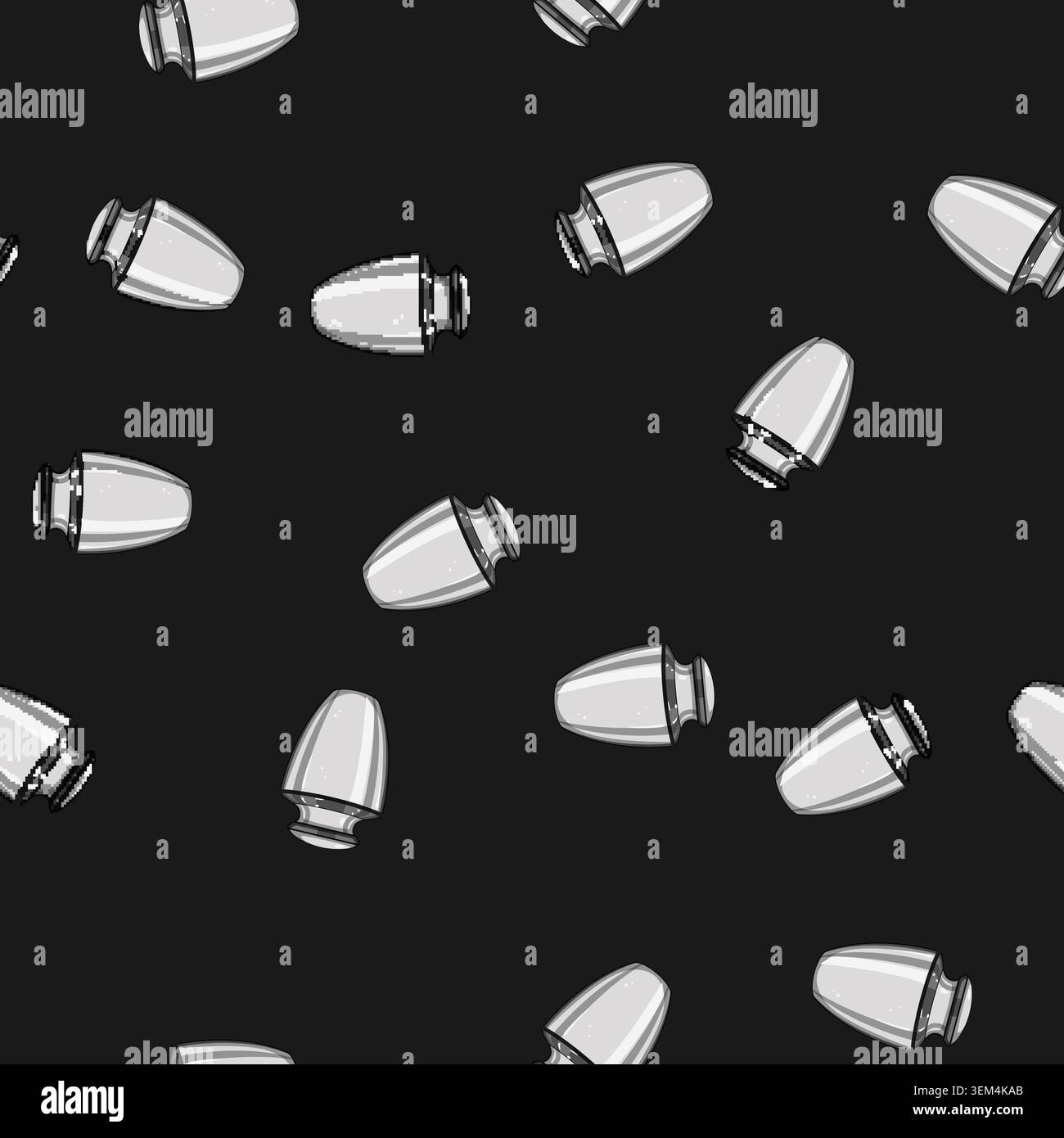 seamless pattern cremation urn ashes cartoon vector Stock Vector