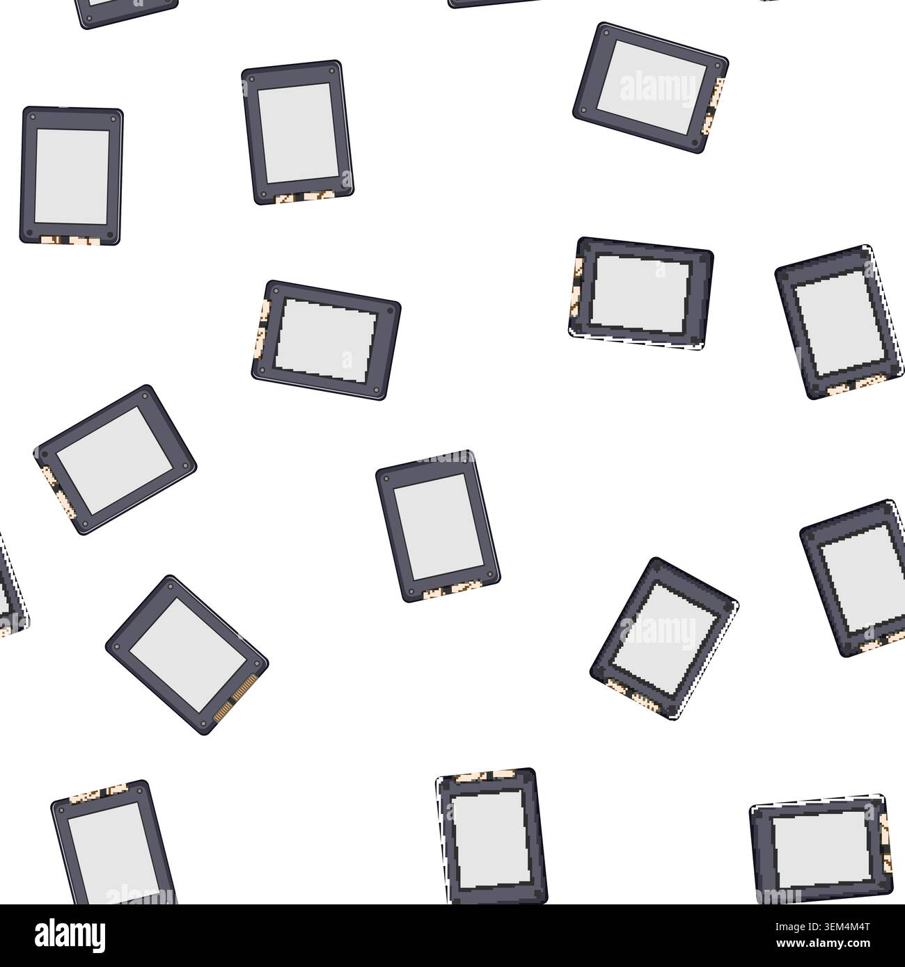 pattern equipment ssd storage cartoon vector Stock Vector