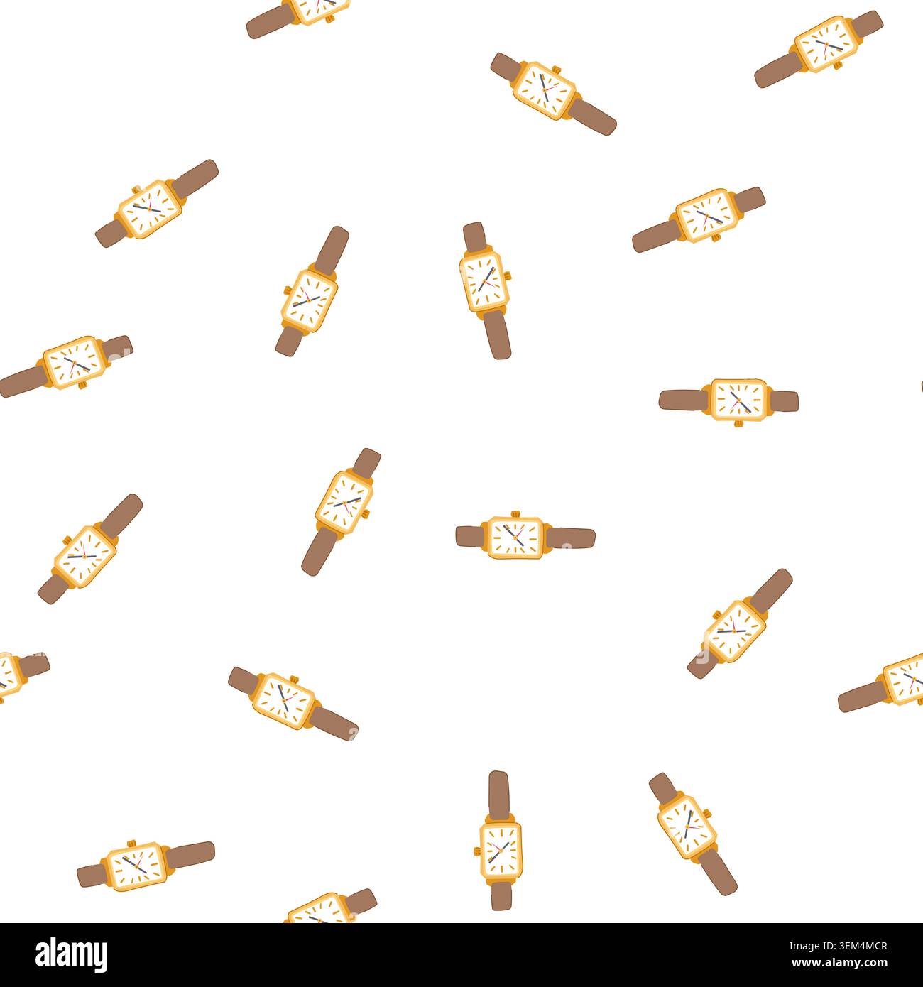 pattern analog watch wrist cartoon vector Stock Vector
