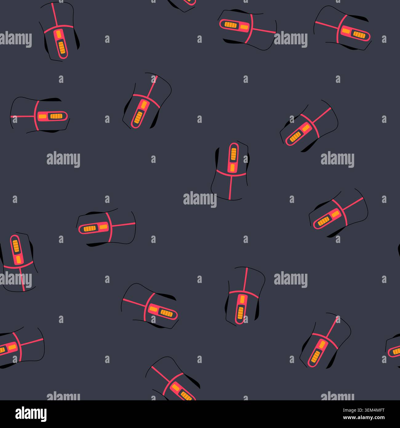 seamless pattern gaming game mouse cartoon vector Stock Vector