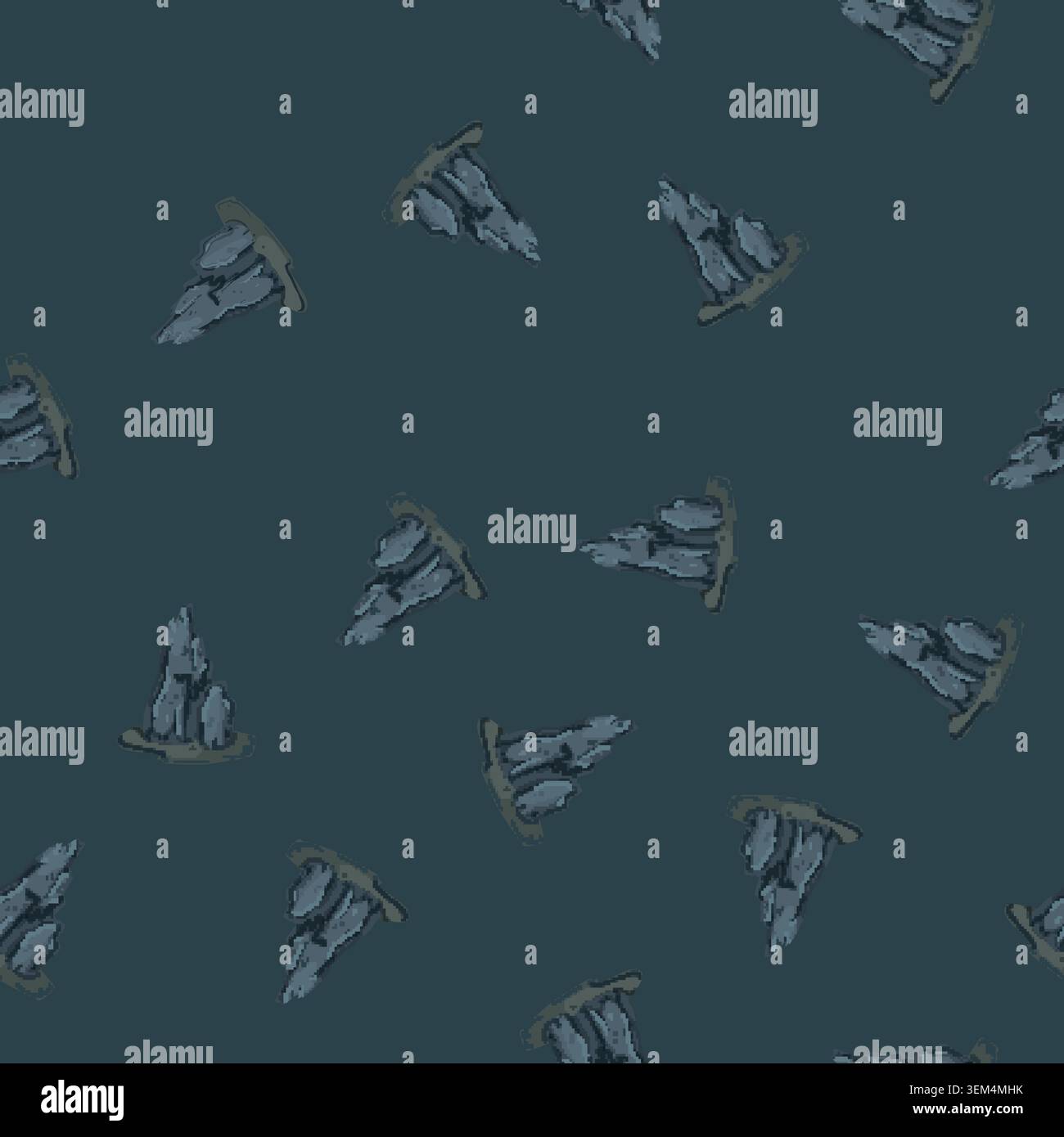 seamless pattern nature aquarium stone cartoon vector Stock Vector