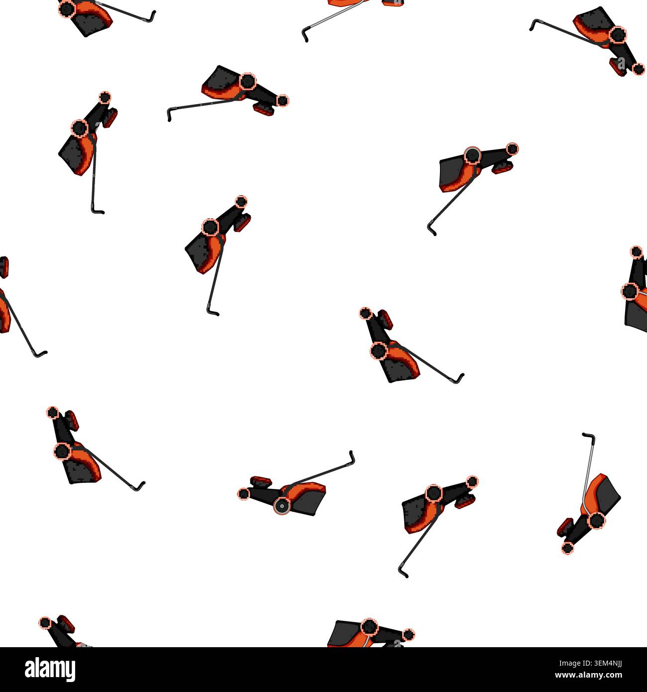 pattern mover lawn mower cartoon vector Stock Vector