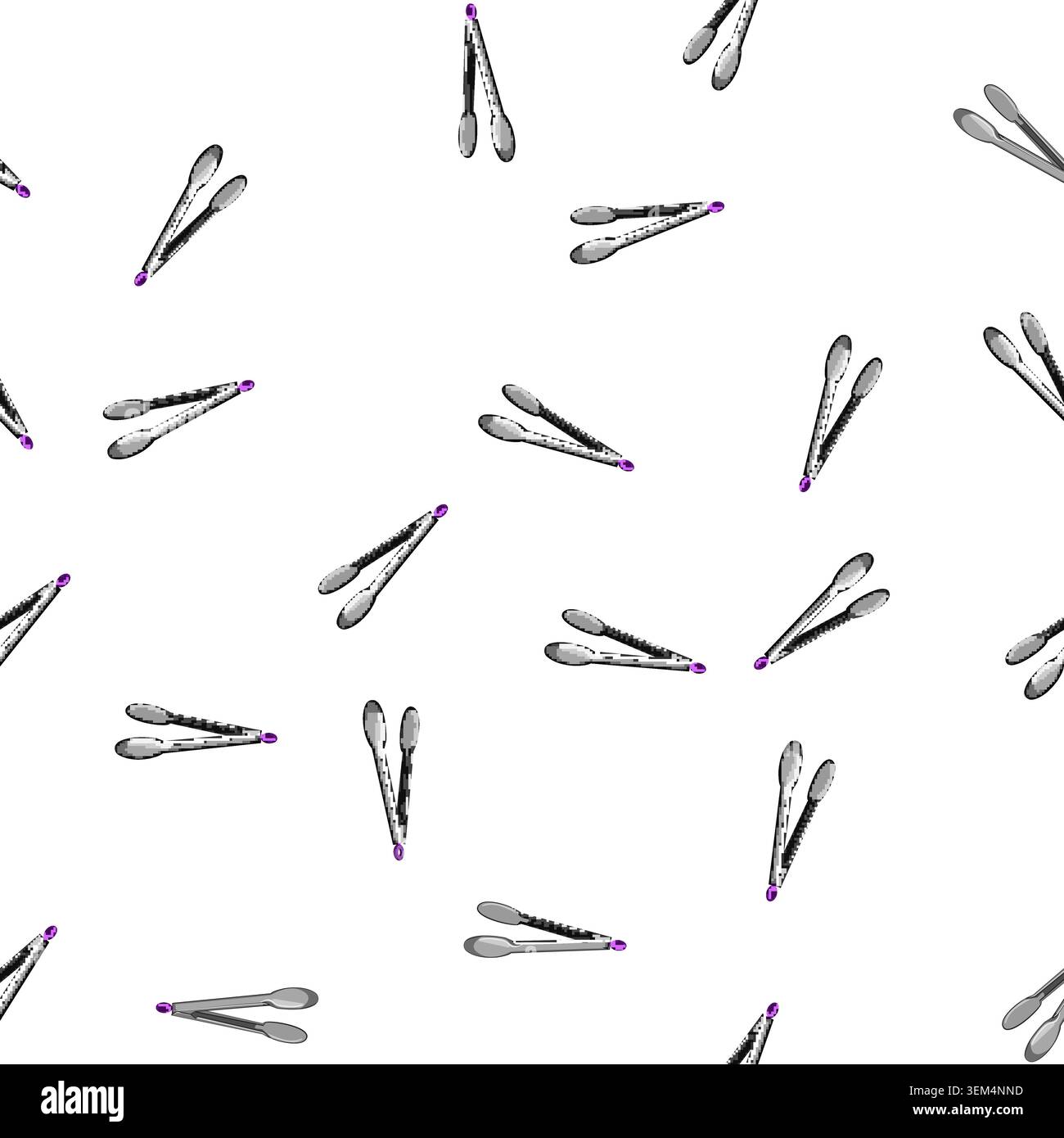 pattern braai tongs hand cartoon vector Stock Vector