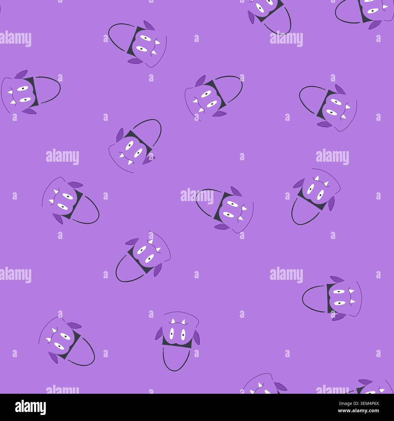 seamless pattern kid halloween bucket cartoon vector Stock Vector
