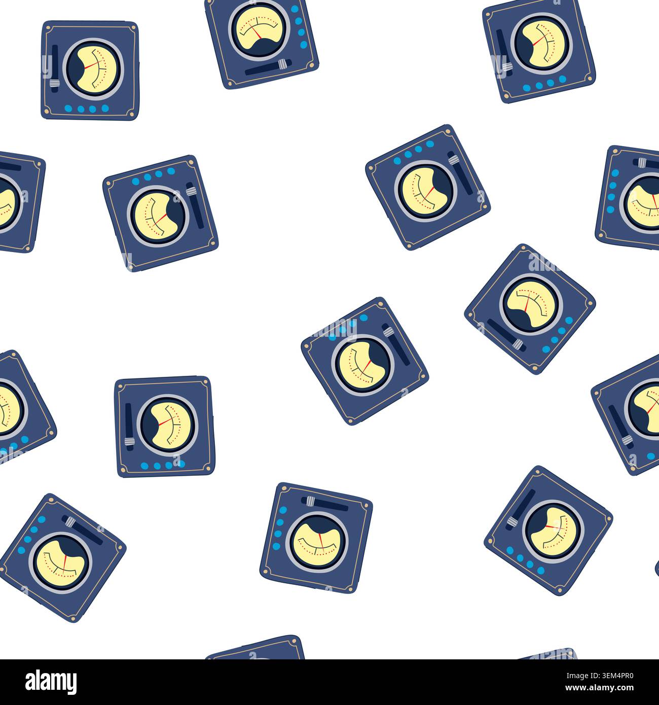 pattern dials retro control panel cartoon vector Stock Vector