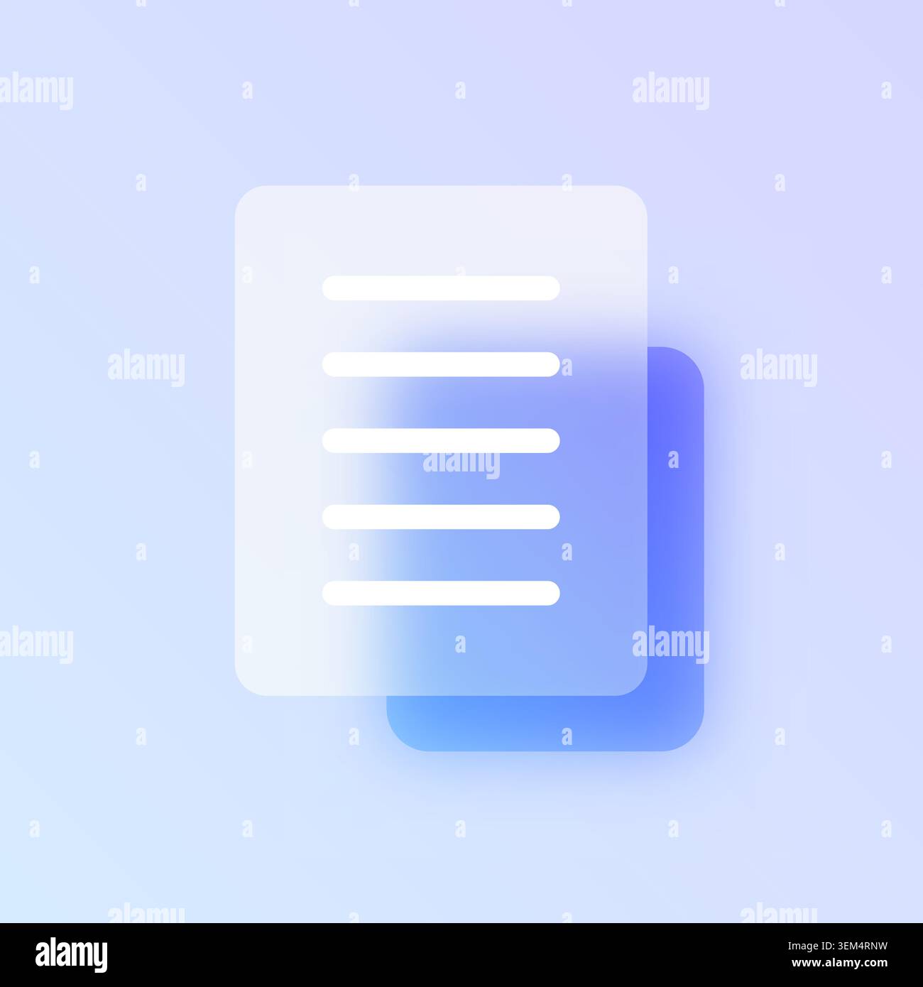Document glassmorphism icon. Stock Vector