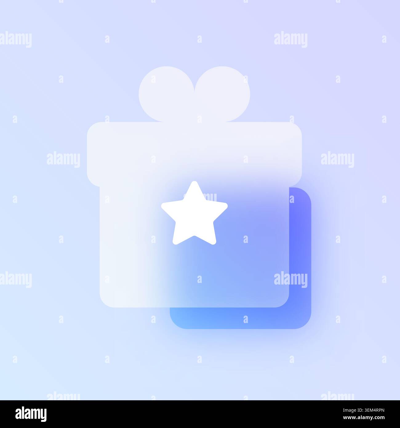 Gift box glassmorphism icon. Stock Vector