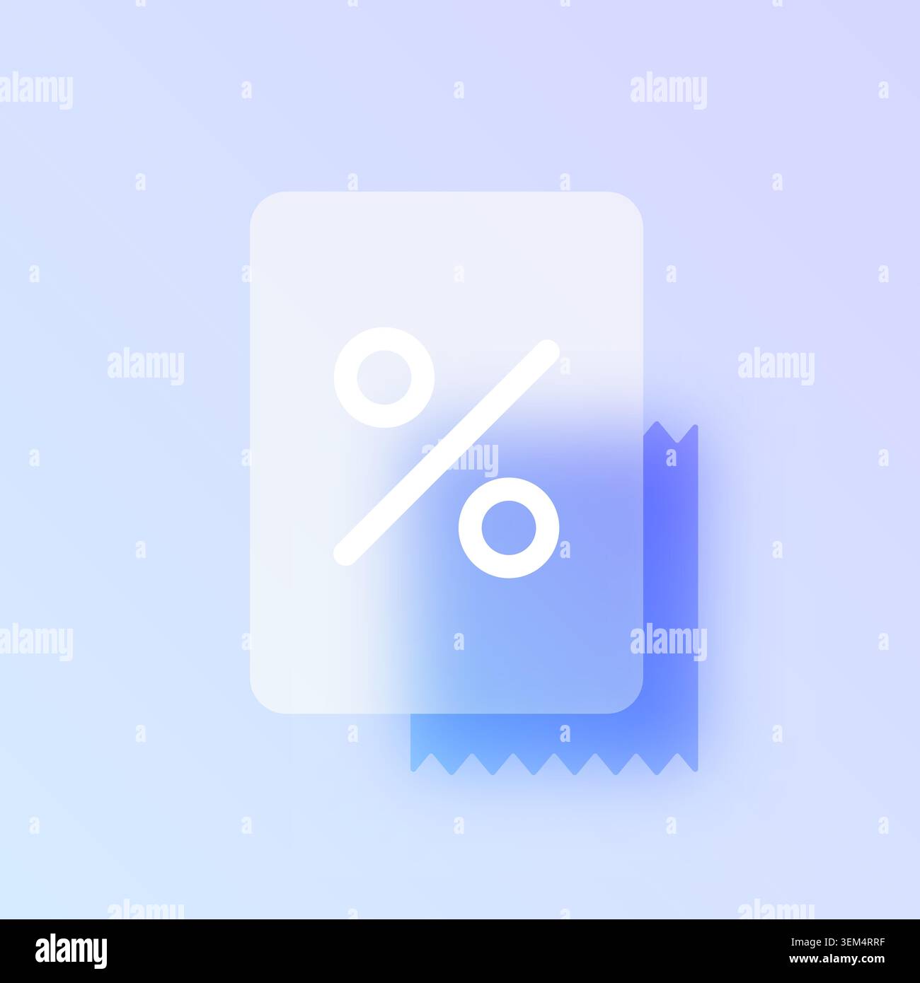 Discount coupon glassmorphism icon. Stock Vector