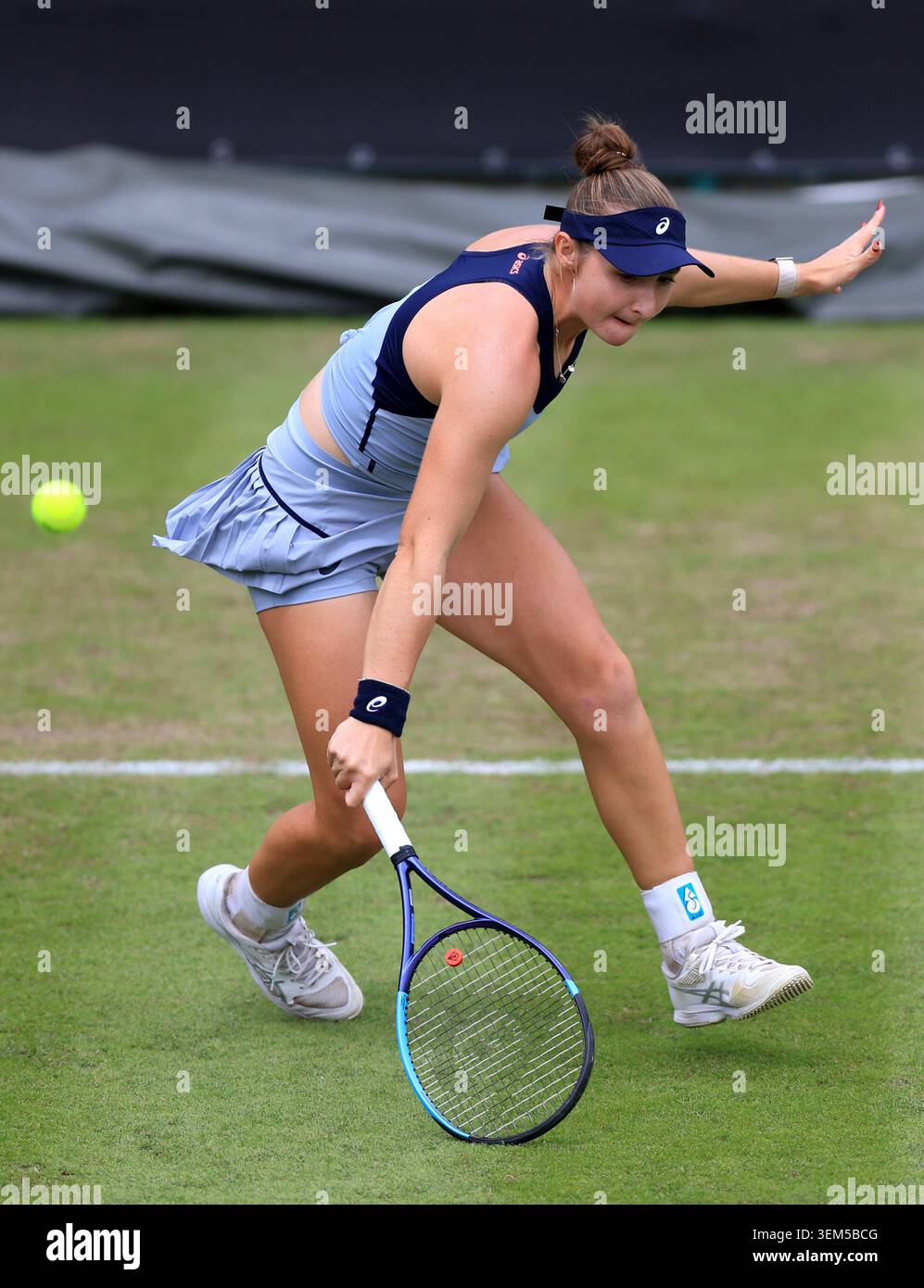 Mary Stoiana of USA in action against Rebeka Masarova of Switzerland on day seven of the Lexus Birmingham Open Championships at Edgbaston Priory Club, Birmingham. Picture date: Friday June 5, 2026. Stock Photo