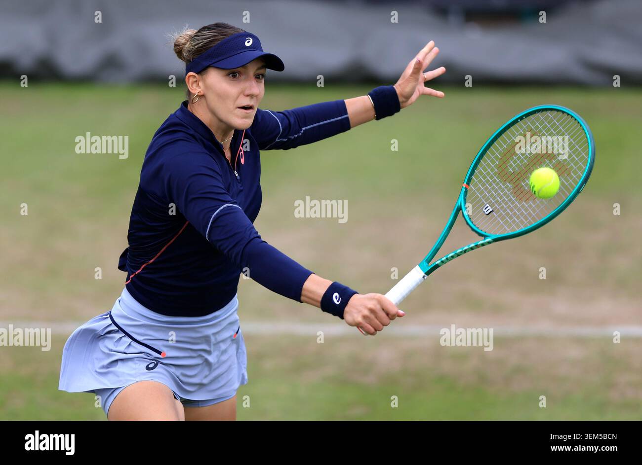Rebeka Masarova of Switzerland in action against Mary Stoiana of USA on day seven of the Lexus Birmingham Open Championships at Edgbaston Priory Club, Birmingham. Picture date: Friday June 5, 2026. Stock Photo