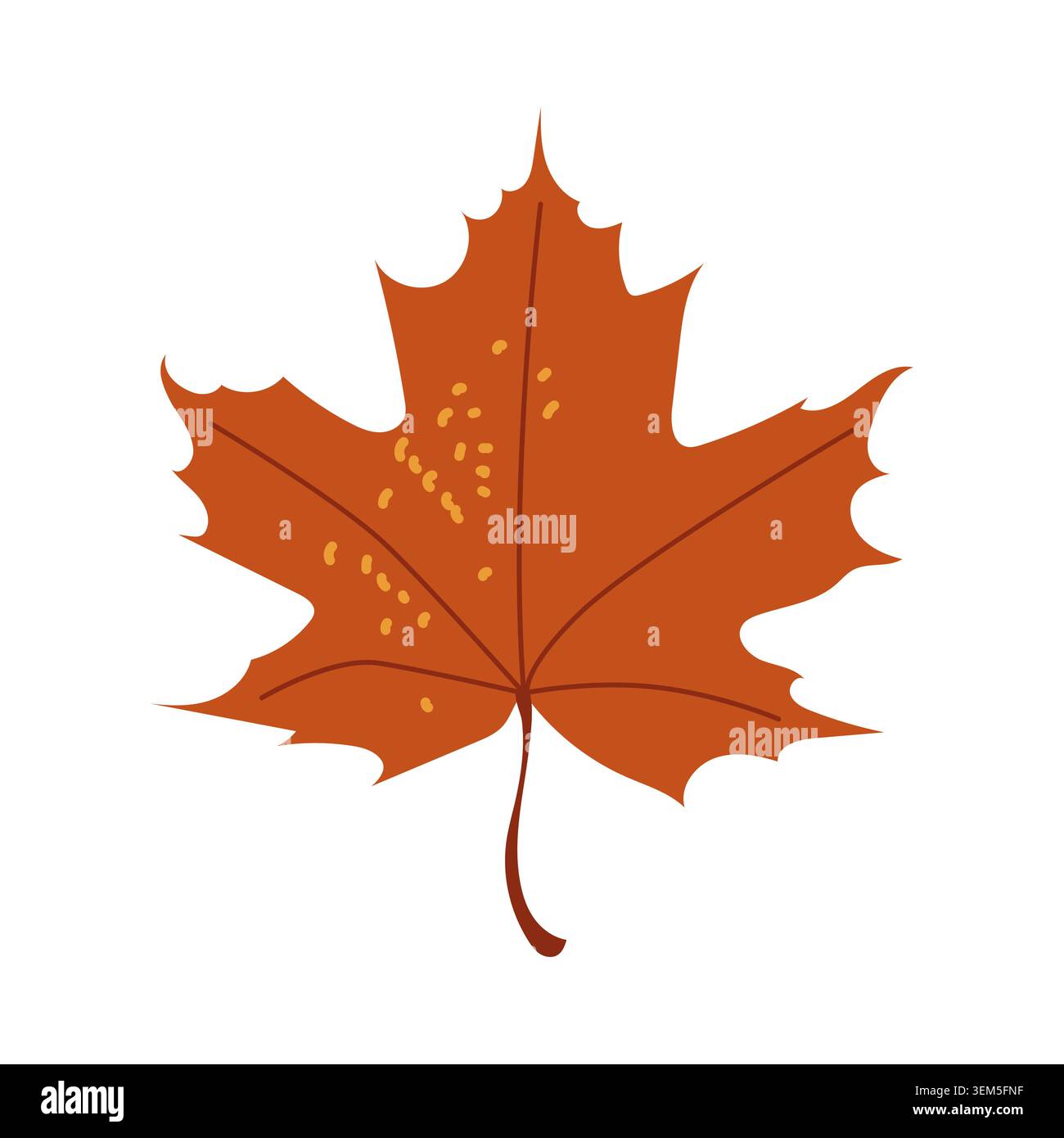 Orange maple leaf vector autumn illustration with warm textures Stock Vector