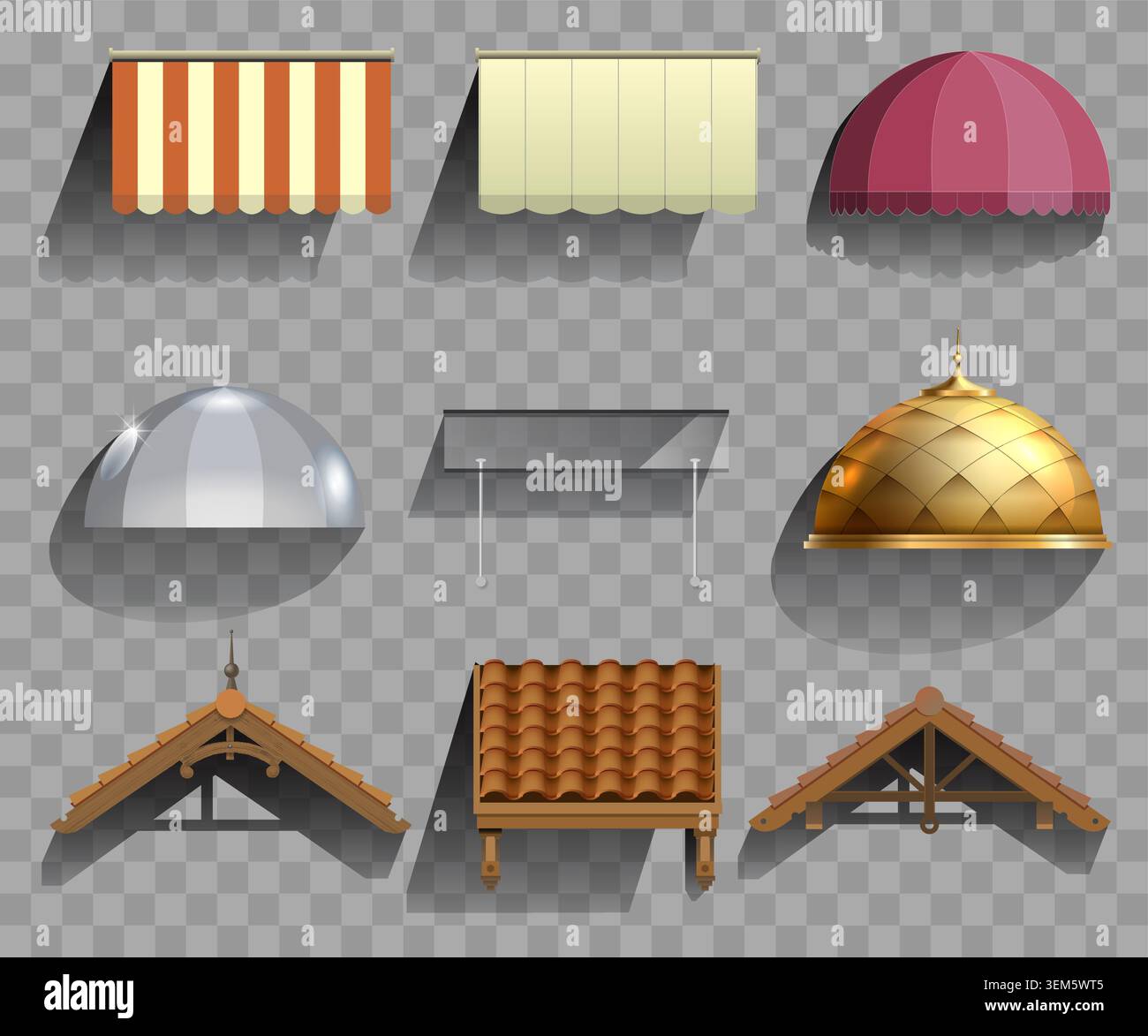Set shelters for the facade Stock Vector