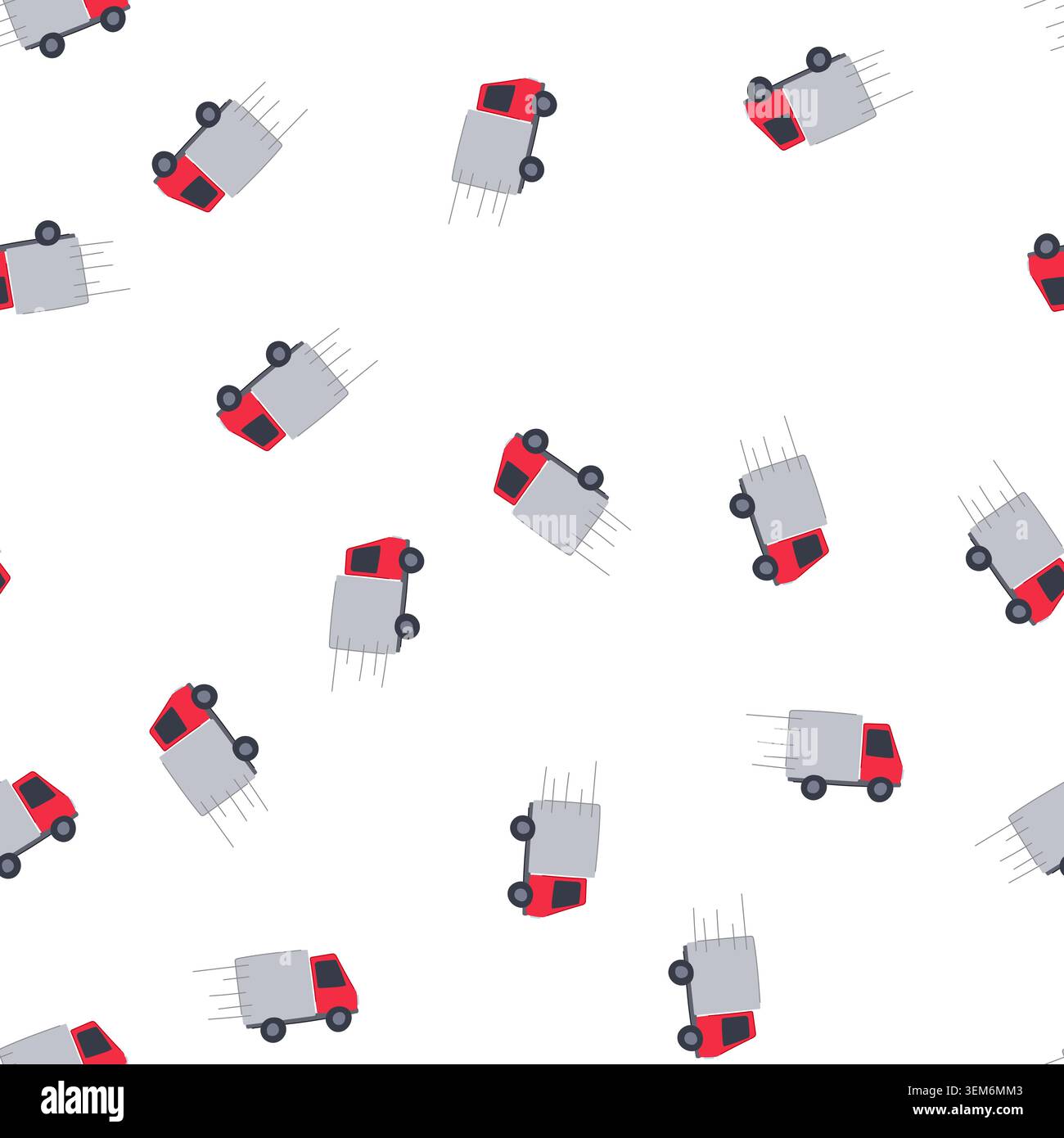pattern fleet delivery truck cartoon vector Stock Vector