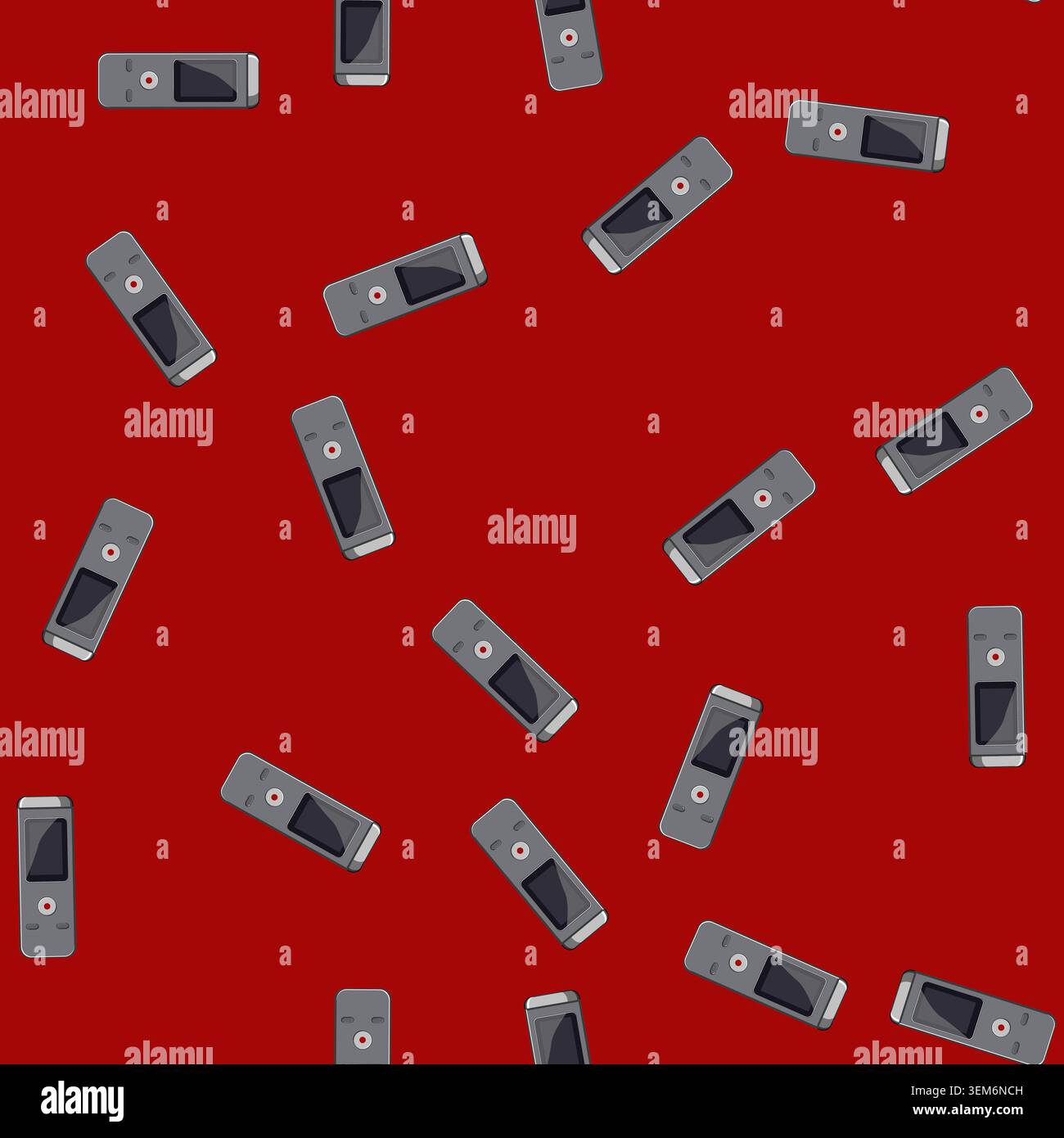 seamless pattern journalist dictaphone cartoon vector Stock Vector