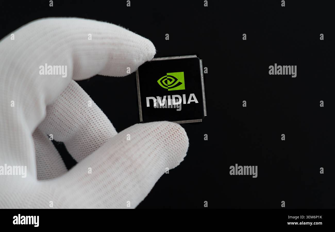 High-performance chip technology by Nvidia Stock Photo