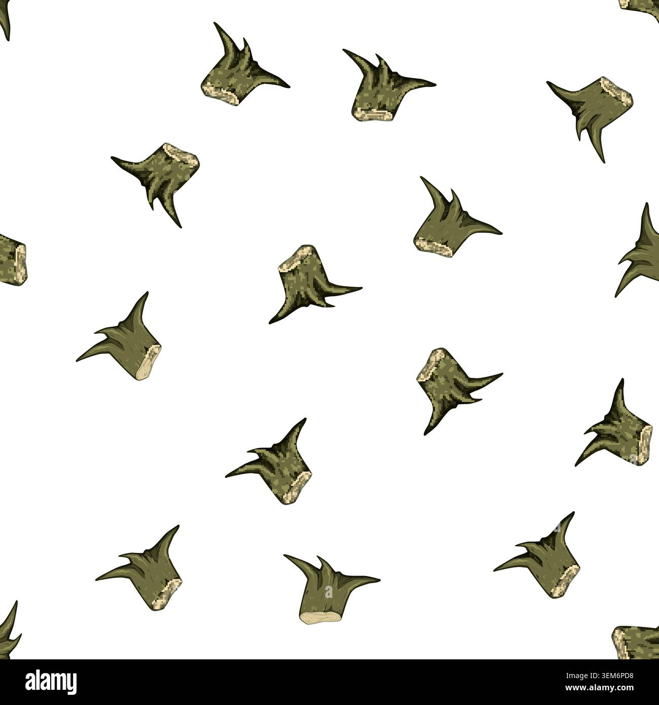 pattern old stump cartoon vector Stock Vector