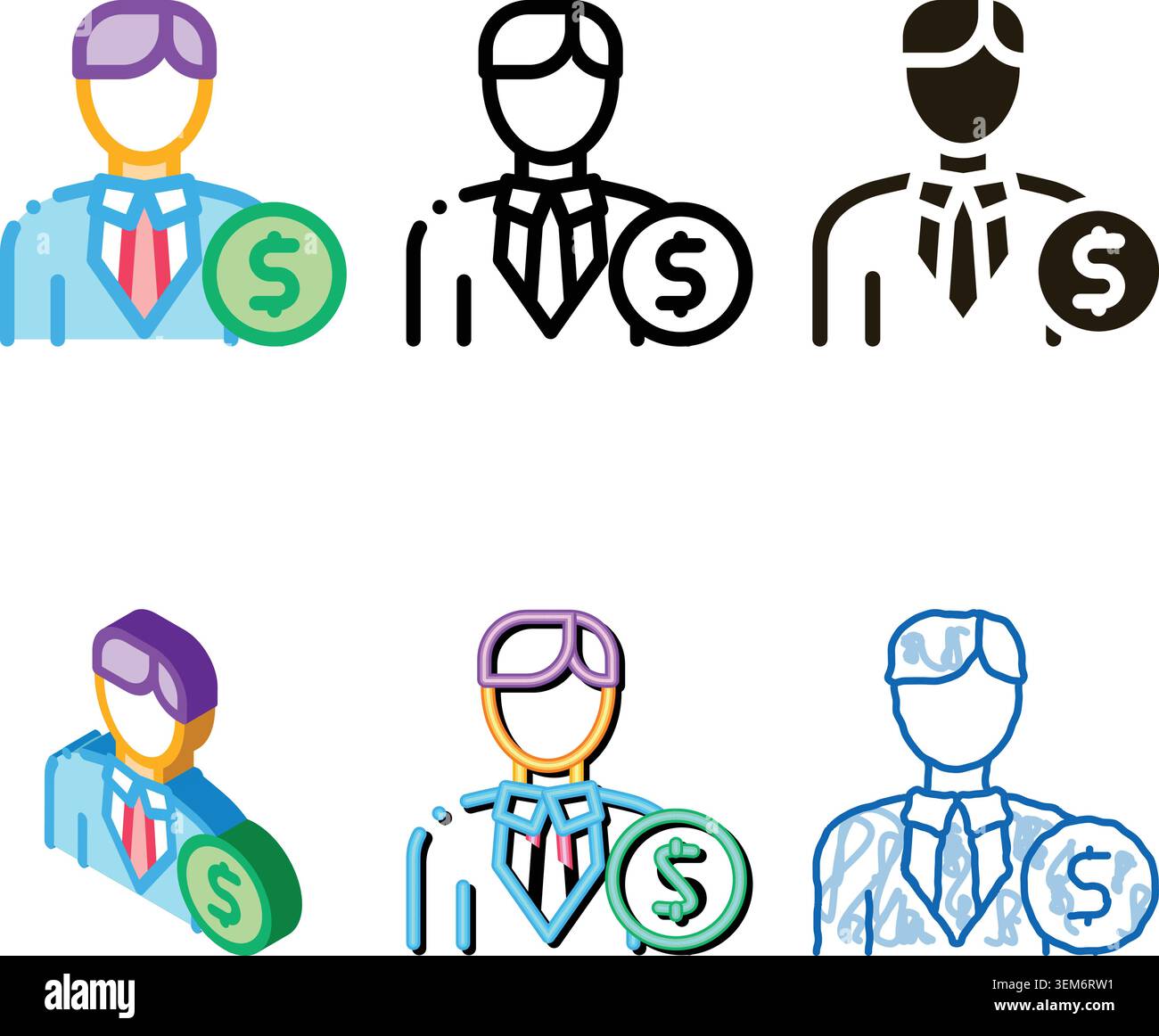 investor money range icon vector outline Stock Vector