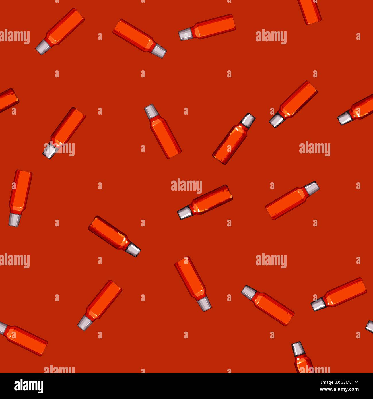 seamless pattern water thermos bottle cartoon vector Stock Vector