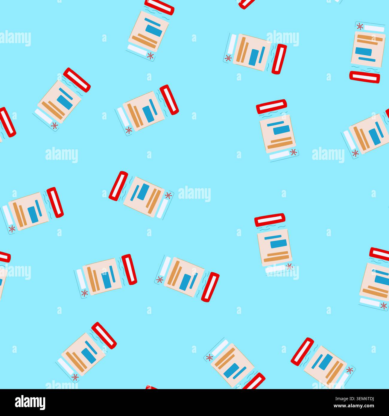 seamless pattern template cruise ship ticket cartoon vector Stock Vector