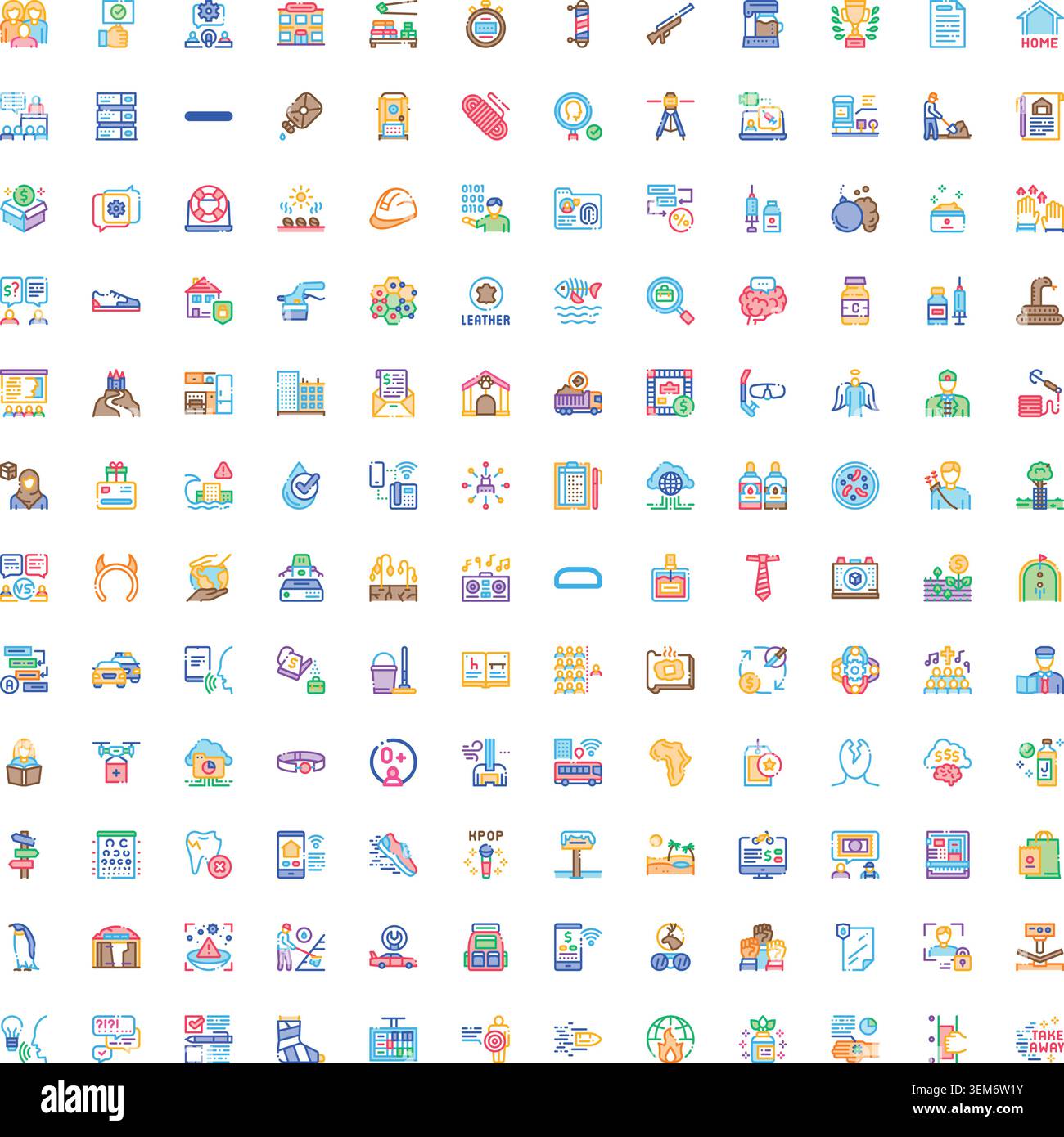 Colorful flat design icon set for various concepts Stock Vector