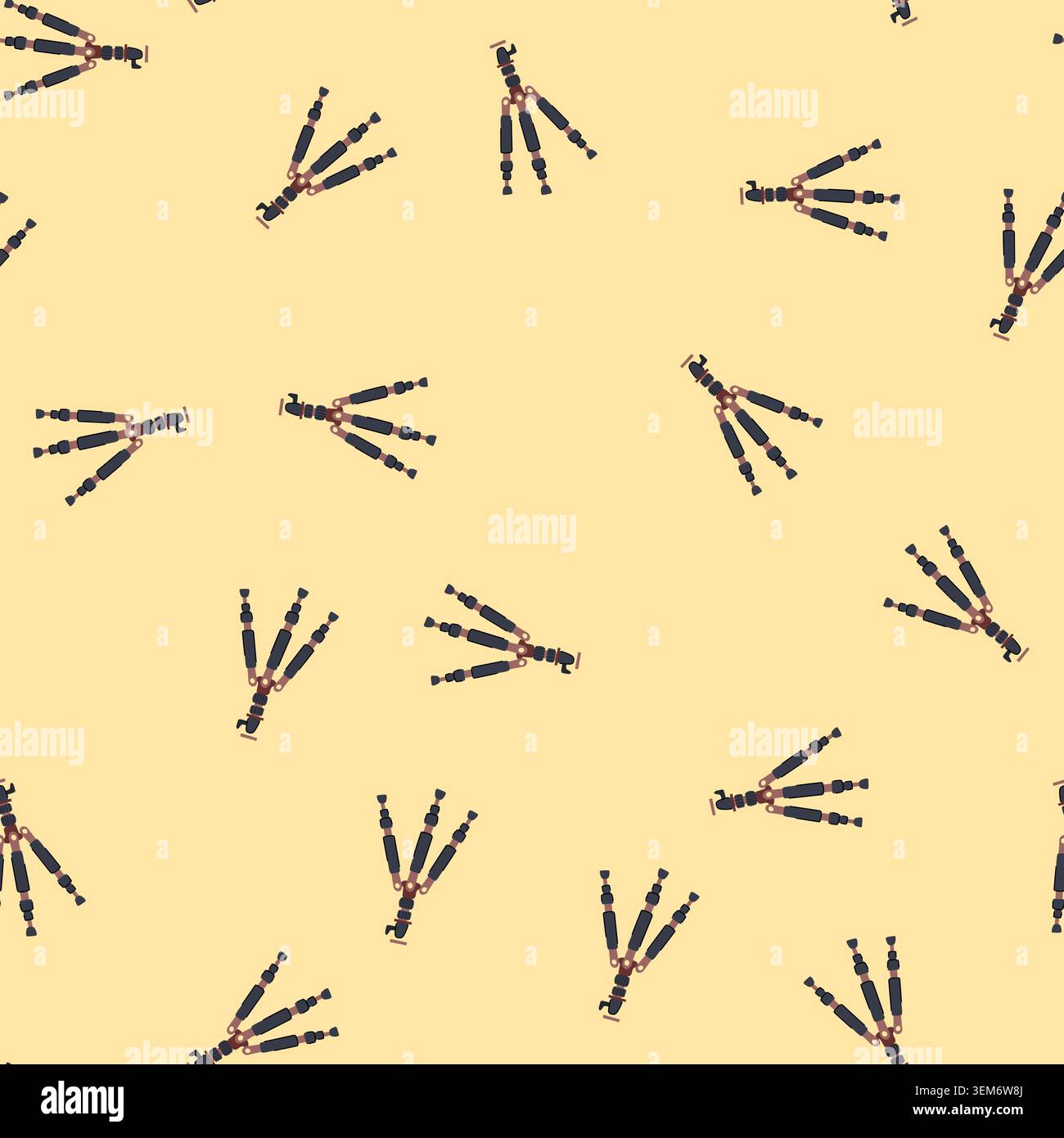 seamless pattern photo tripod camera cartoon vector Stock Vector