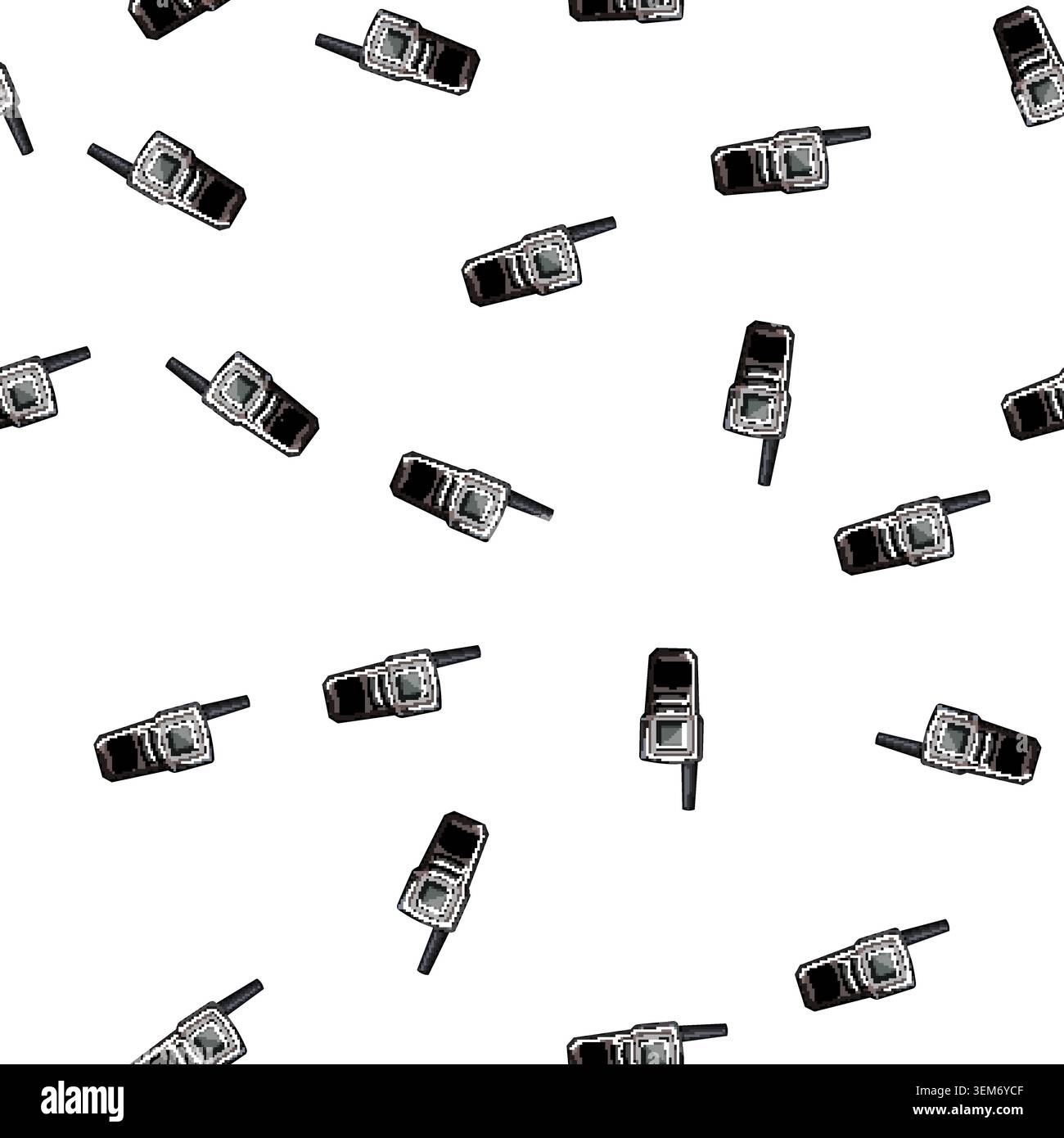 pattern wireless walkie talkie cartoon vector Stock Vector
