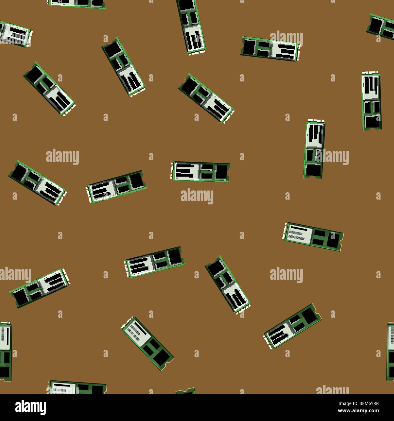 seamless pattern drive ssd storage cartoon vector Stock Vector