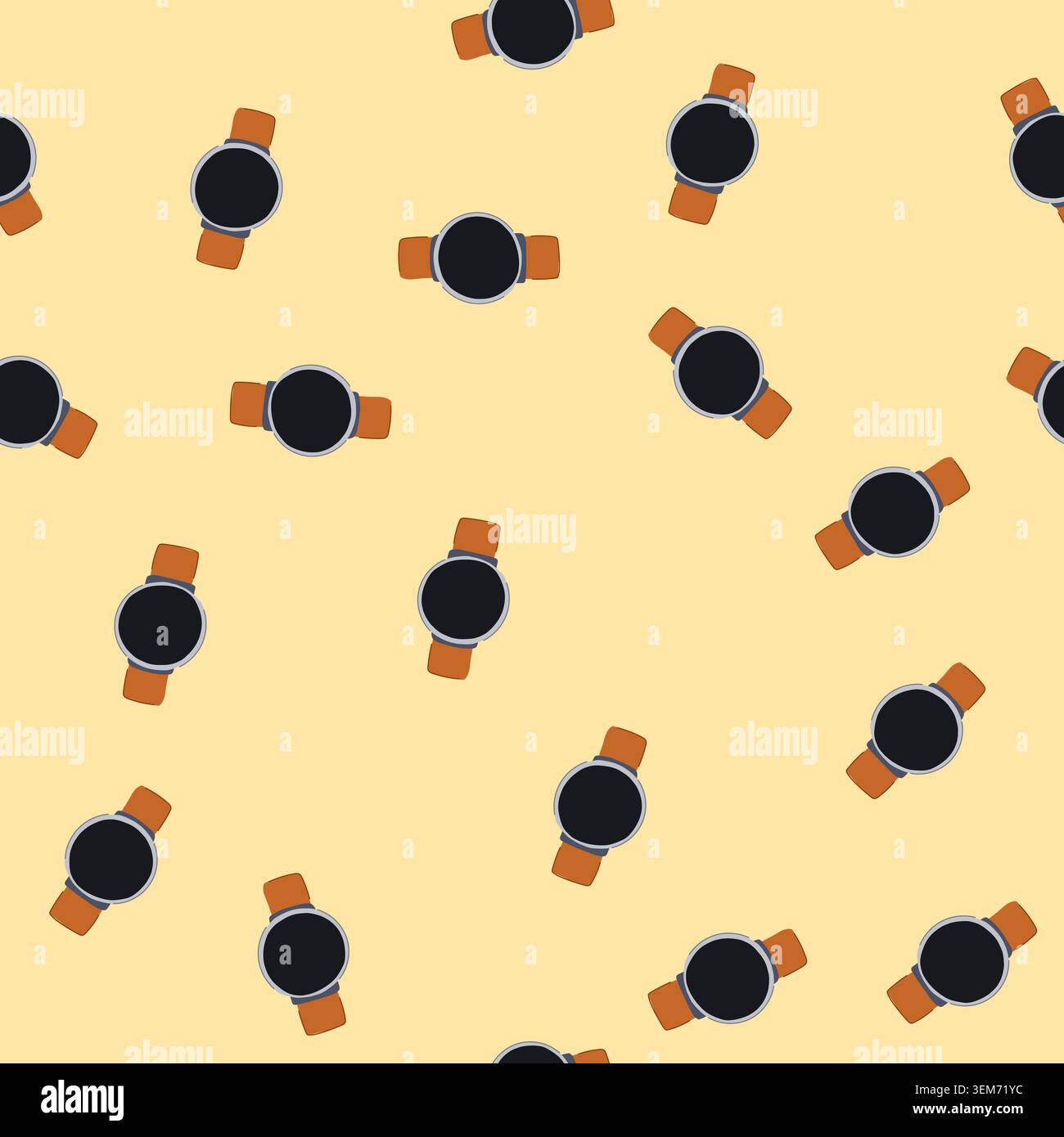 seamless pattern tracking biometric bracelet cartoon vector Stock Vector