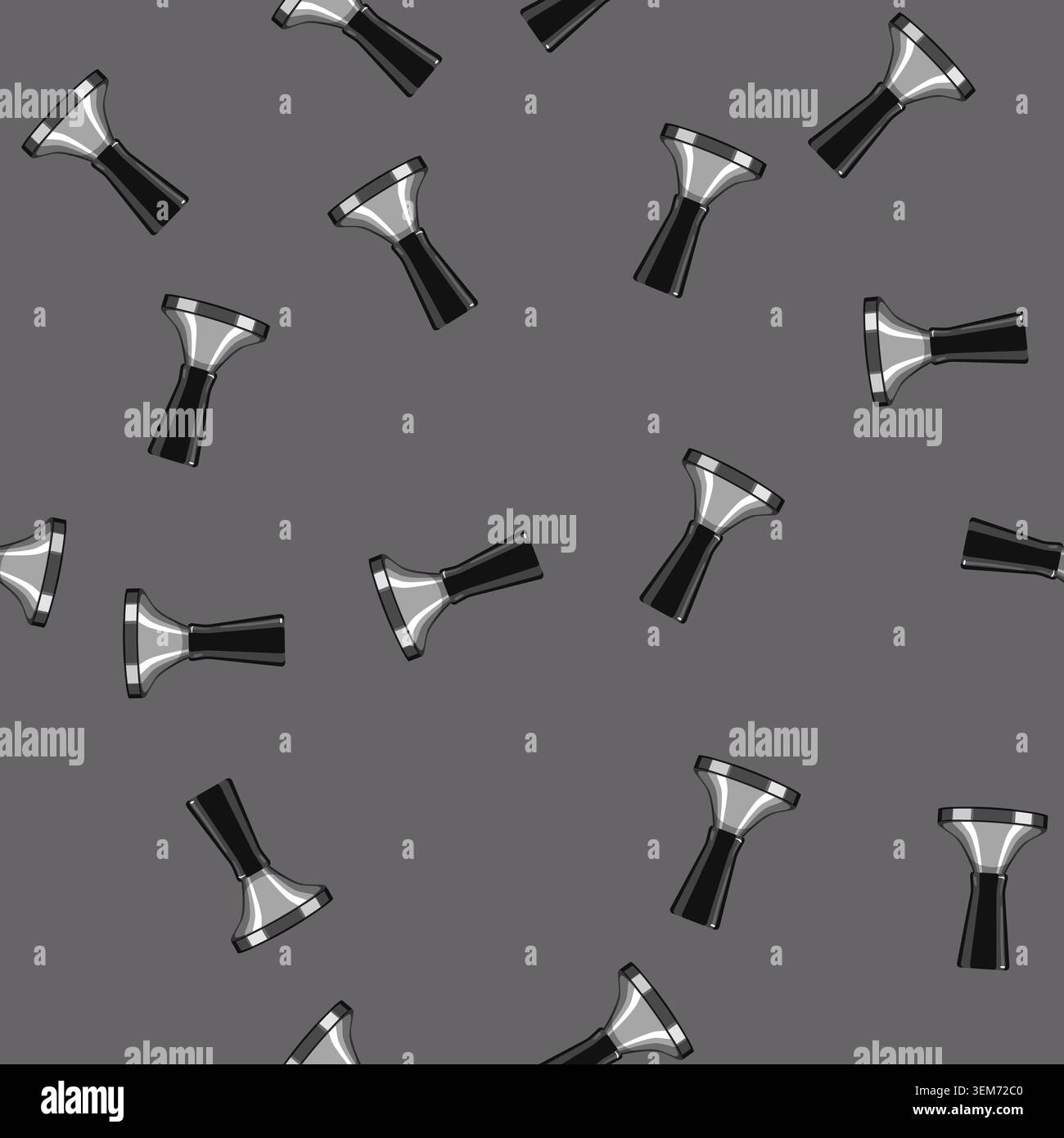 seamless pattern machine tamper coffee cartoon vector Stock Vector