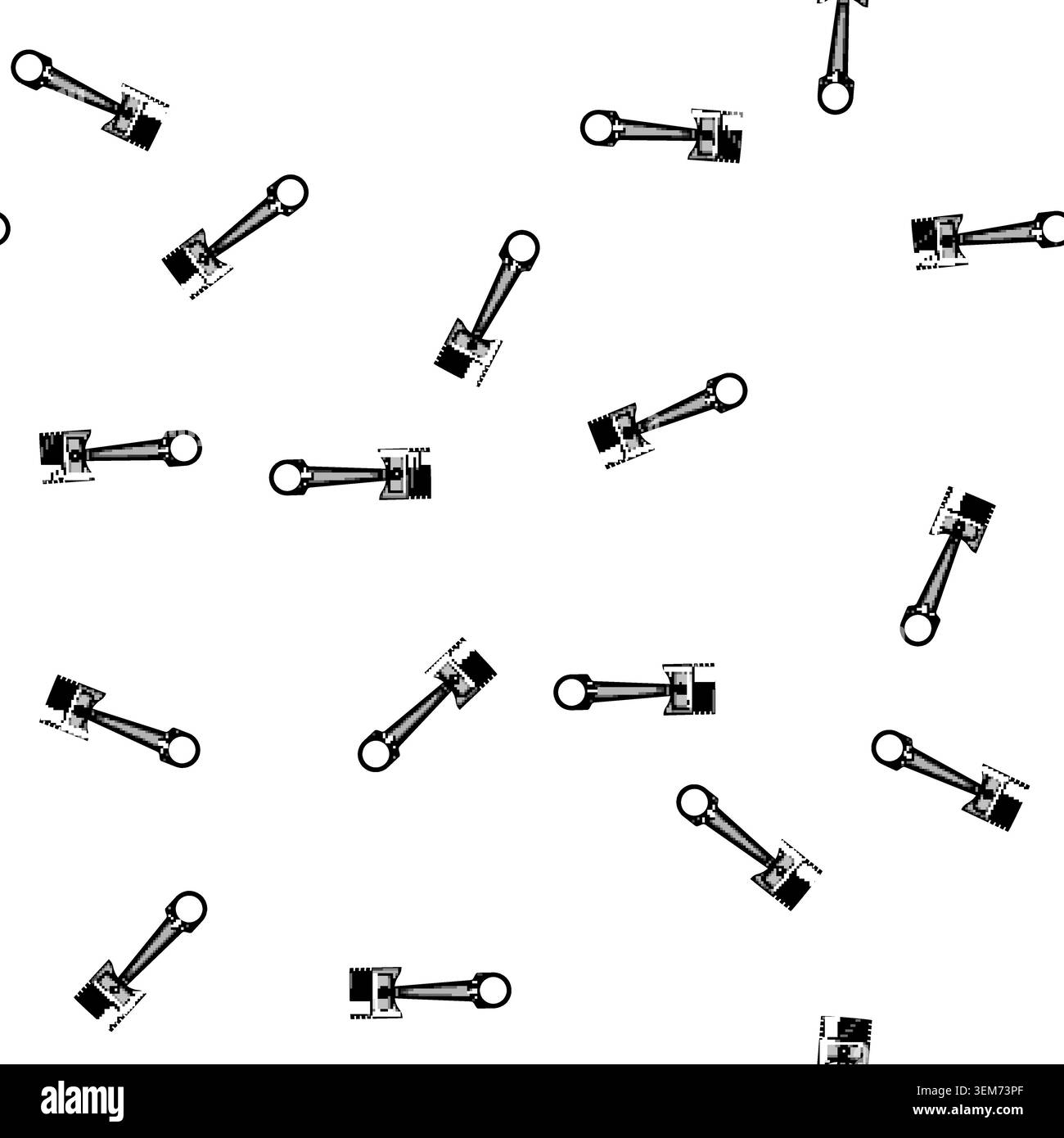pattern Engine piston connecting rod component for automotive power Stock Vector