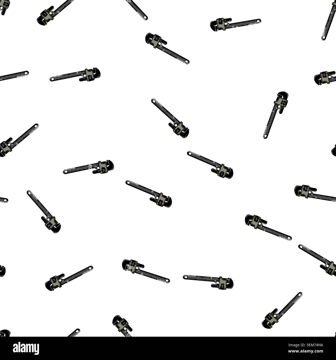pattern plumbing pipe wrench cartoon vector Stock Vector