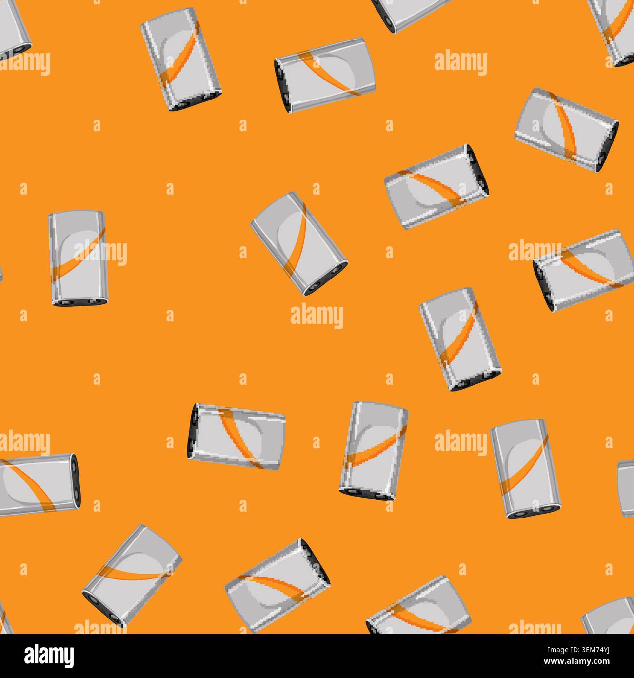 seamless pattern full battery energy cartoon vector Stock Vector