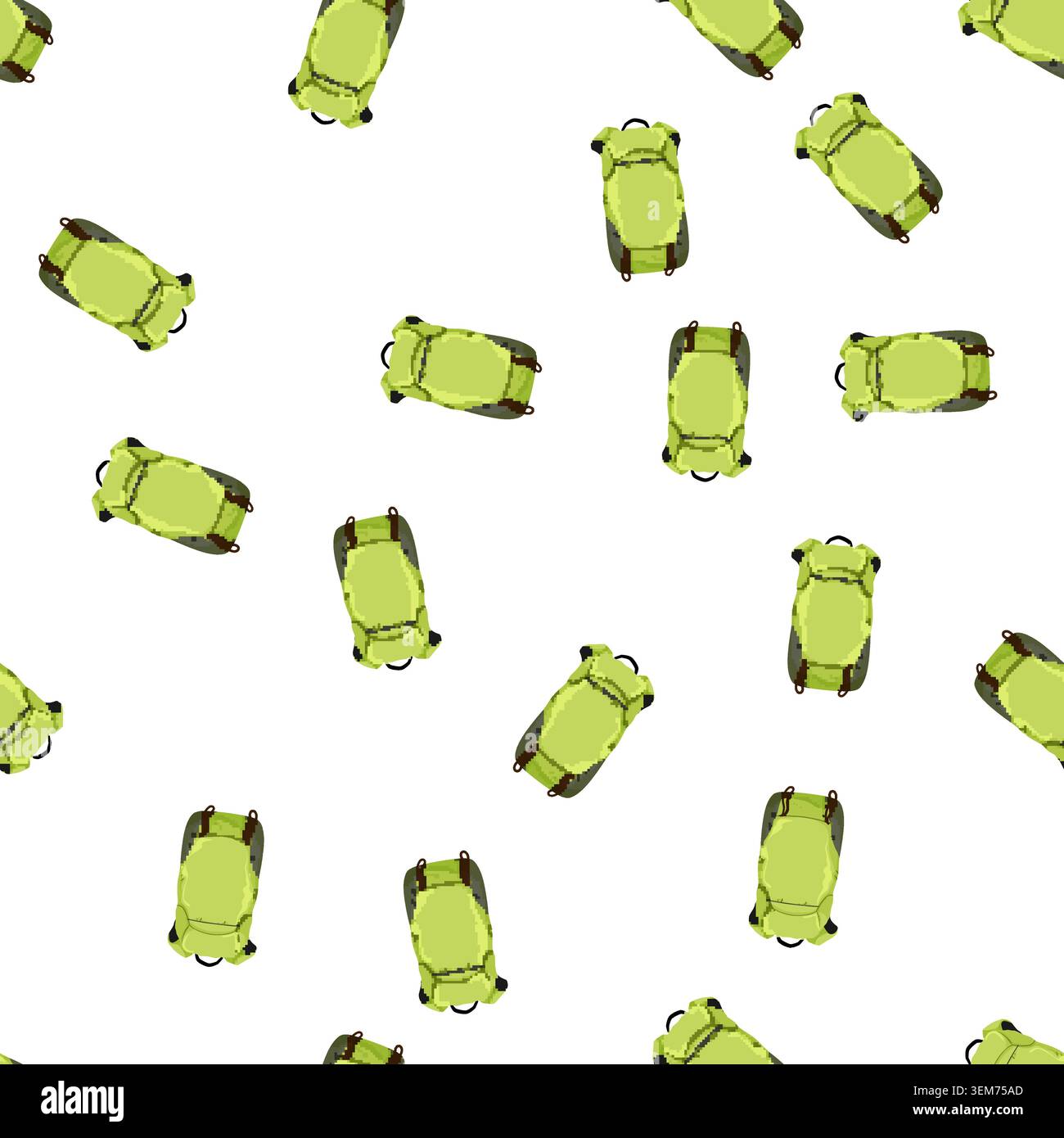pattern luggage backpack camp cartoon vector Stock Vector