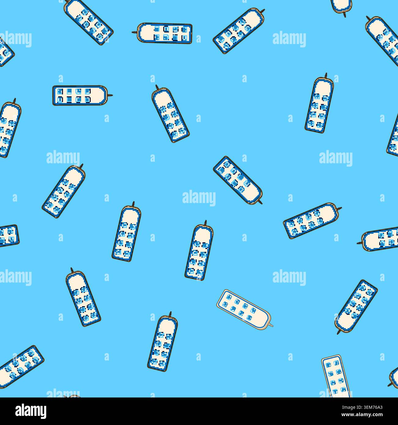seamless pattern ergonomic medical bed control cartoon vector Stock Vector