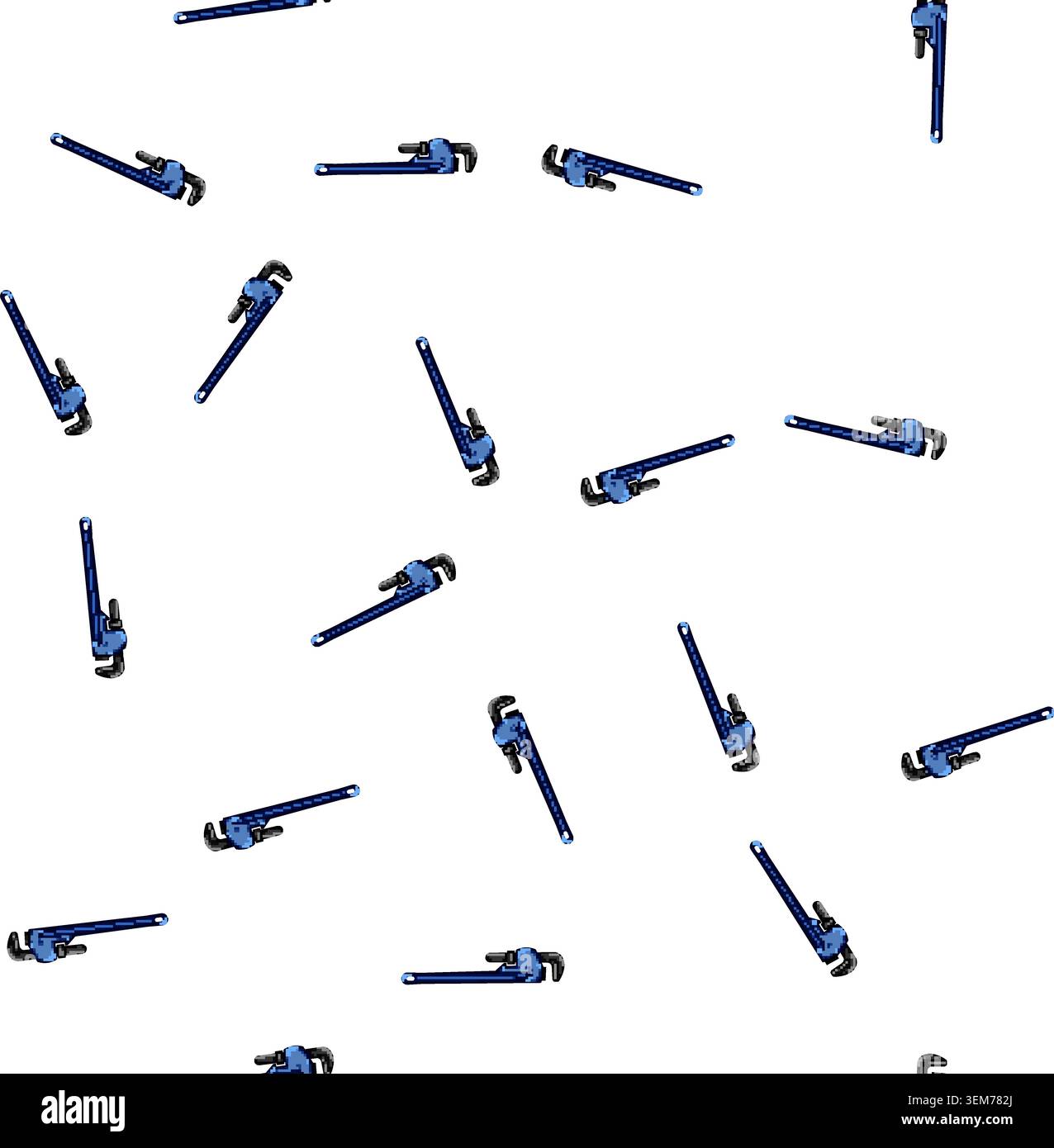 pattern service pipe wrench cartoon vector Stock Vector