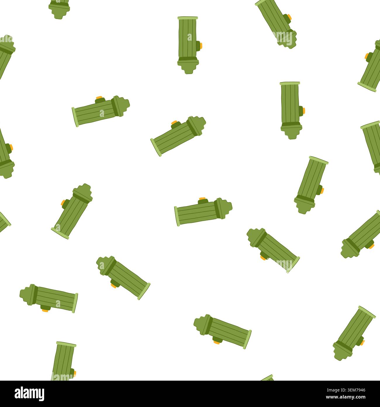 pattern metal fire hydrant cartoon vector Stock Vector