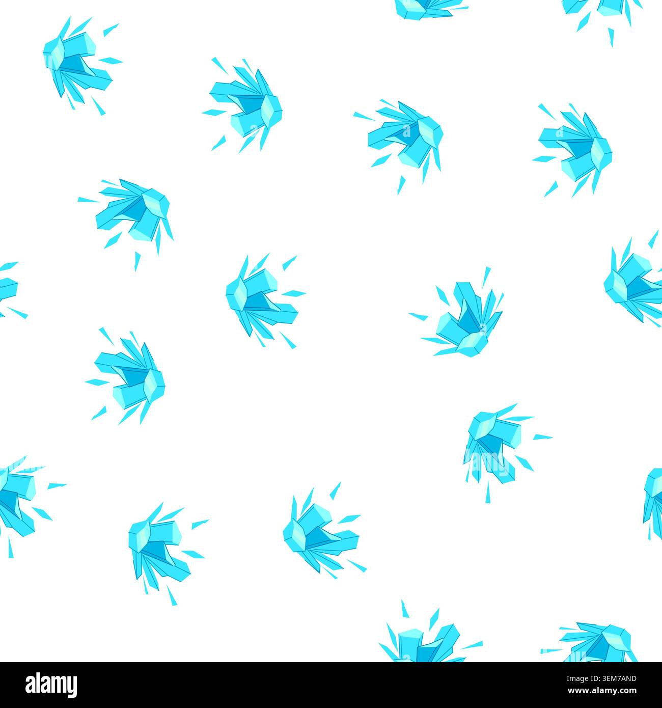 pattern ice crystal cluster shattering into fragments Stock Vector