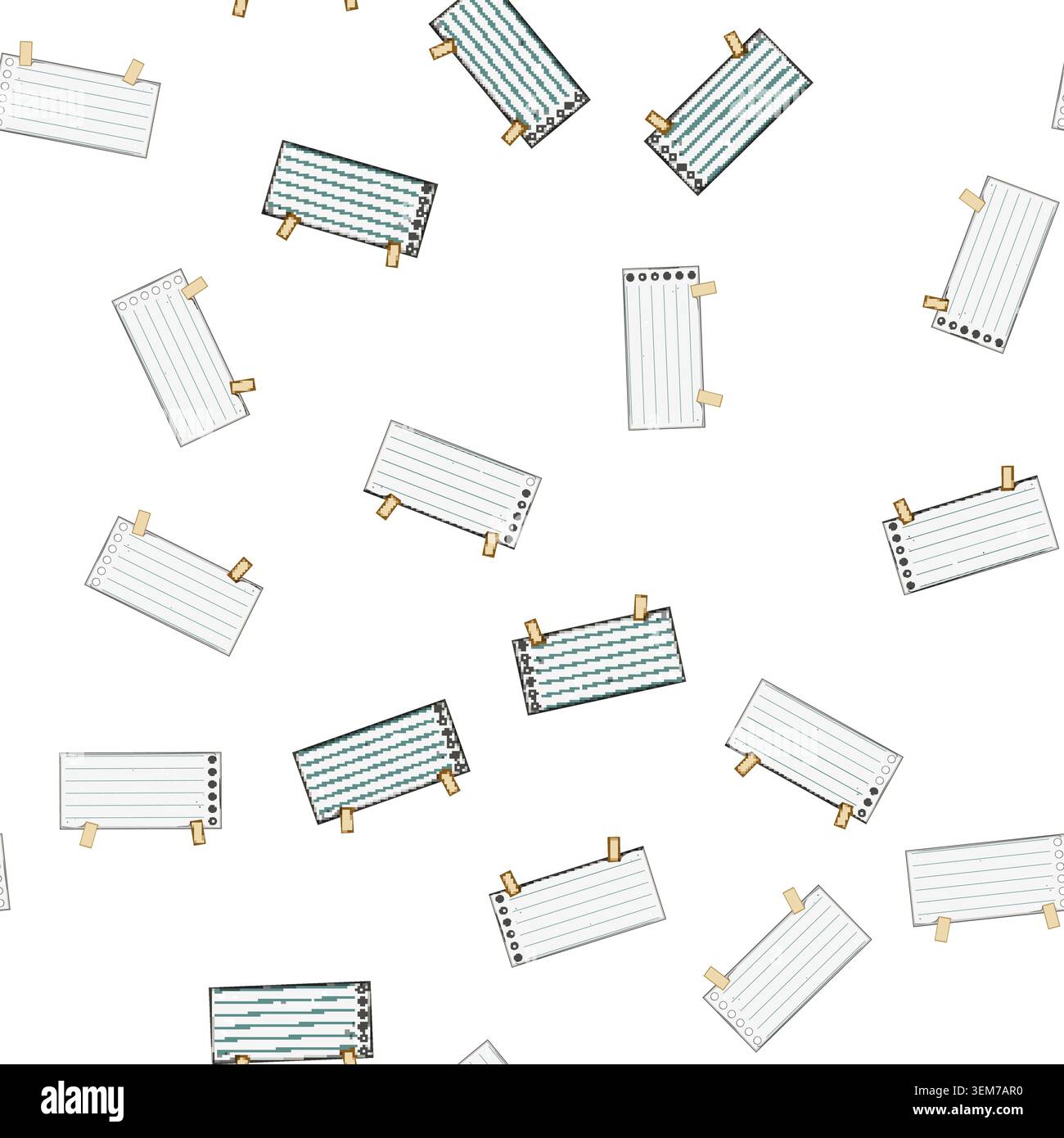 pattern to pinned paper notes cartoon vector Stock Vector