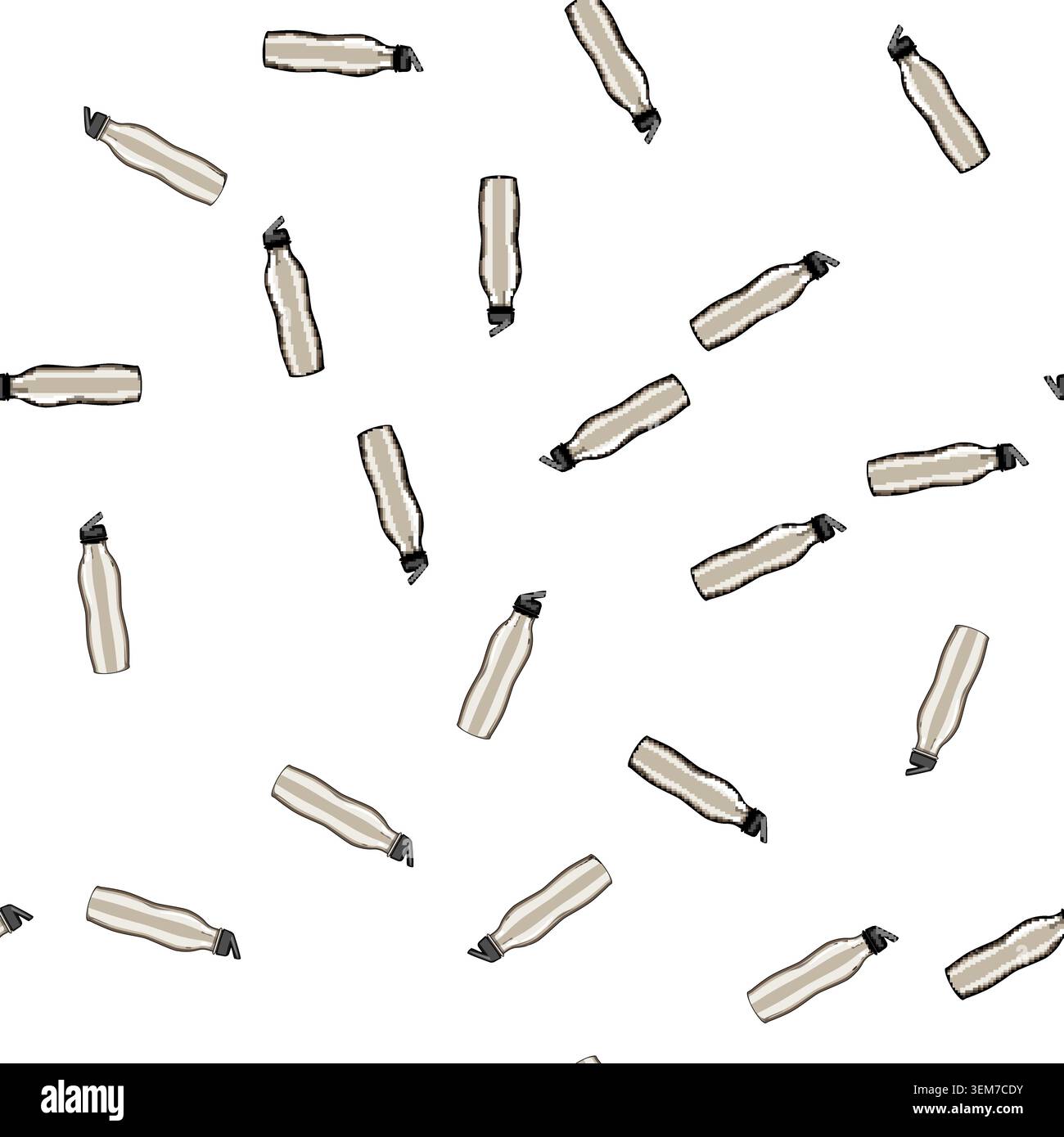 pattern metal stainless bottle cartoon vector Stock Vector