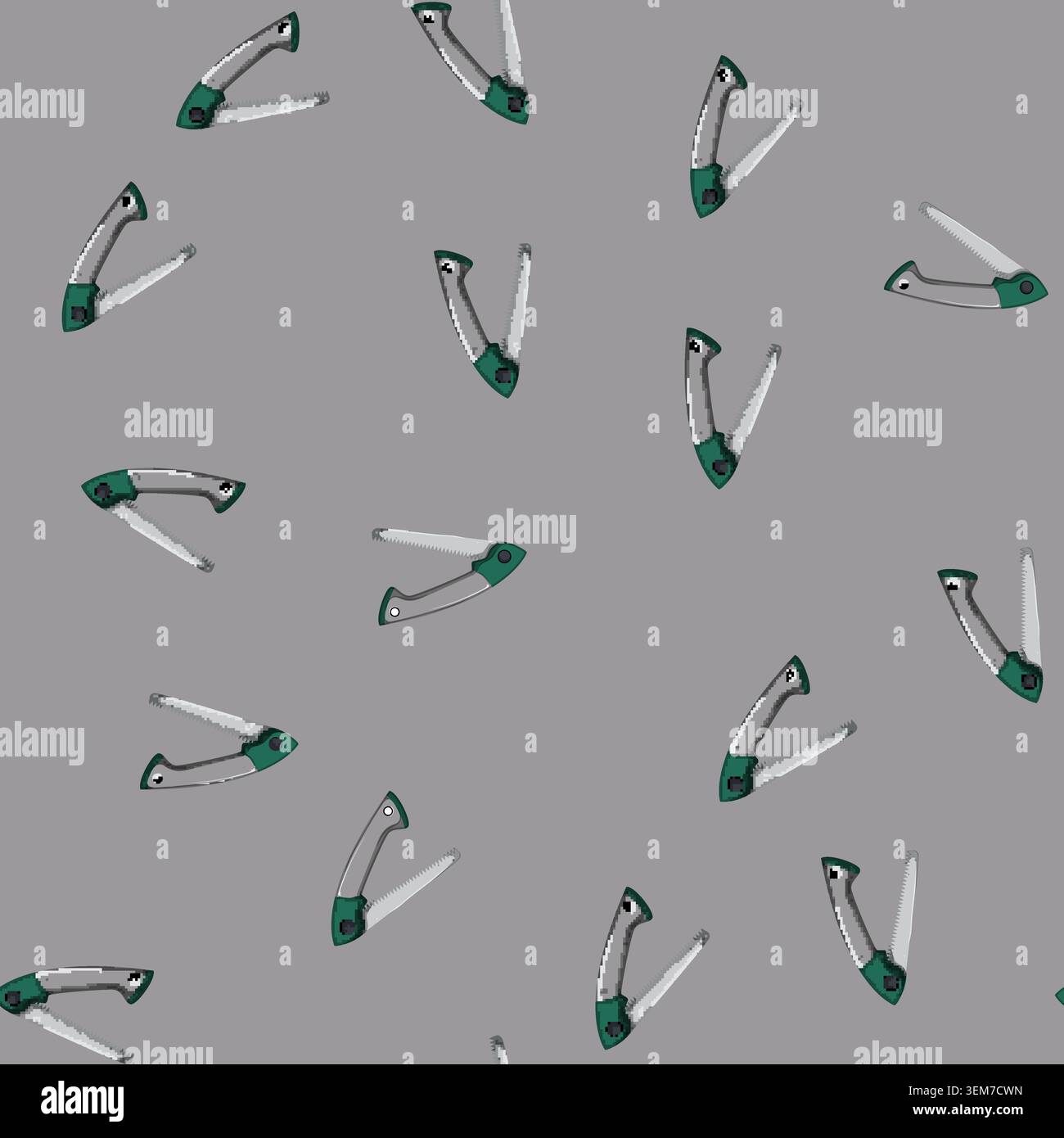 seamless pattern carpentry saw hand cartoon vector Stock Vector