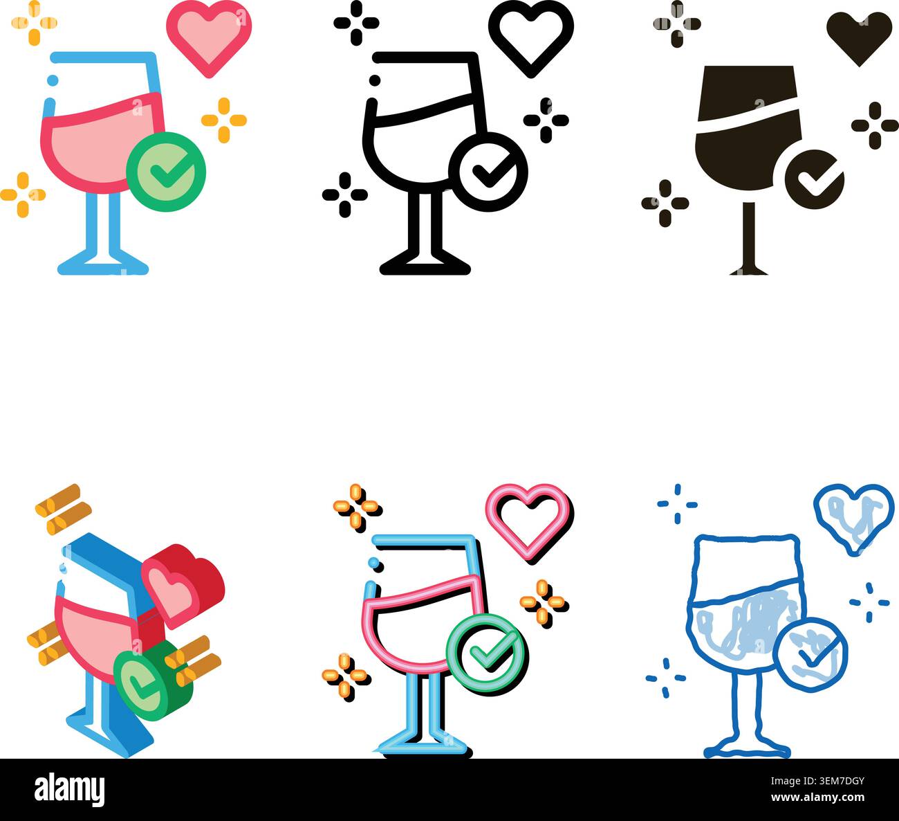 good concepts wine endorsements icon vector outline Stock Vector