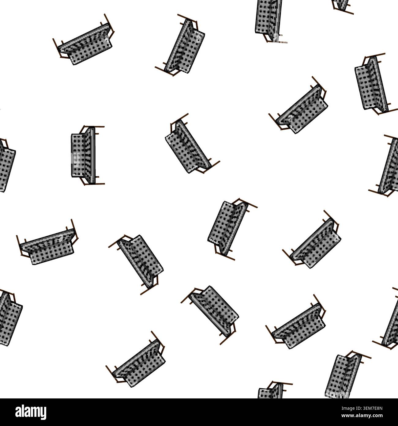 pattern modern couch leather cartoon vector Stock Vector