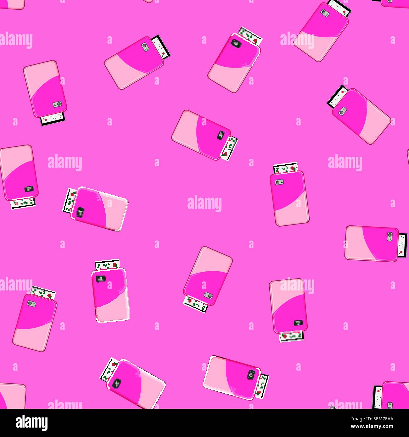 seamless pattern modern compact photo printer cartoon vector Stock Vector